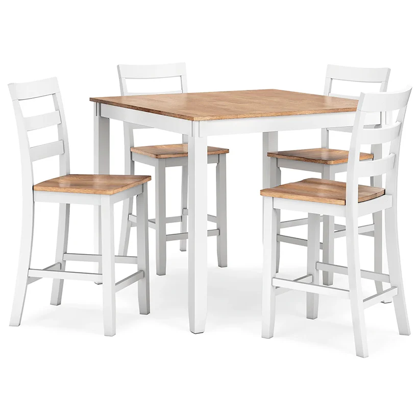 Gesthaven - Natural / White - Dining Room Counter Table Set (Set of 5)