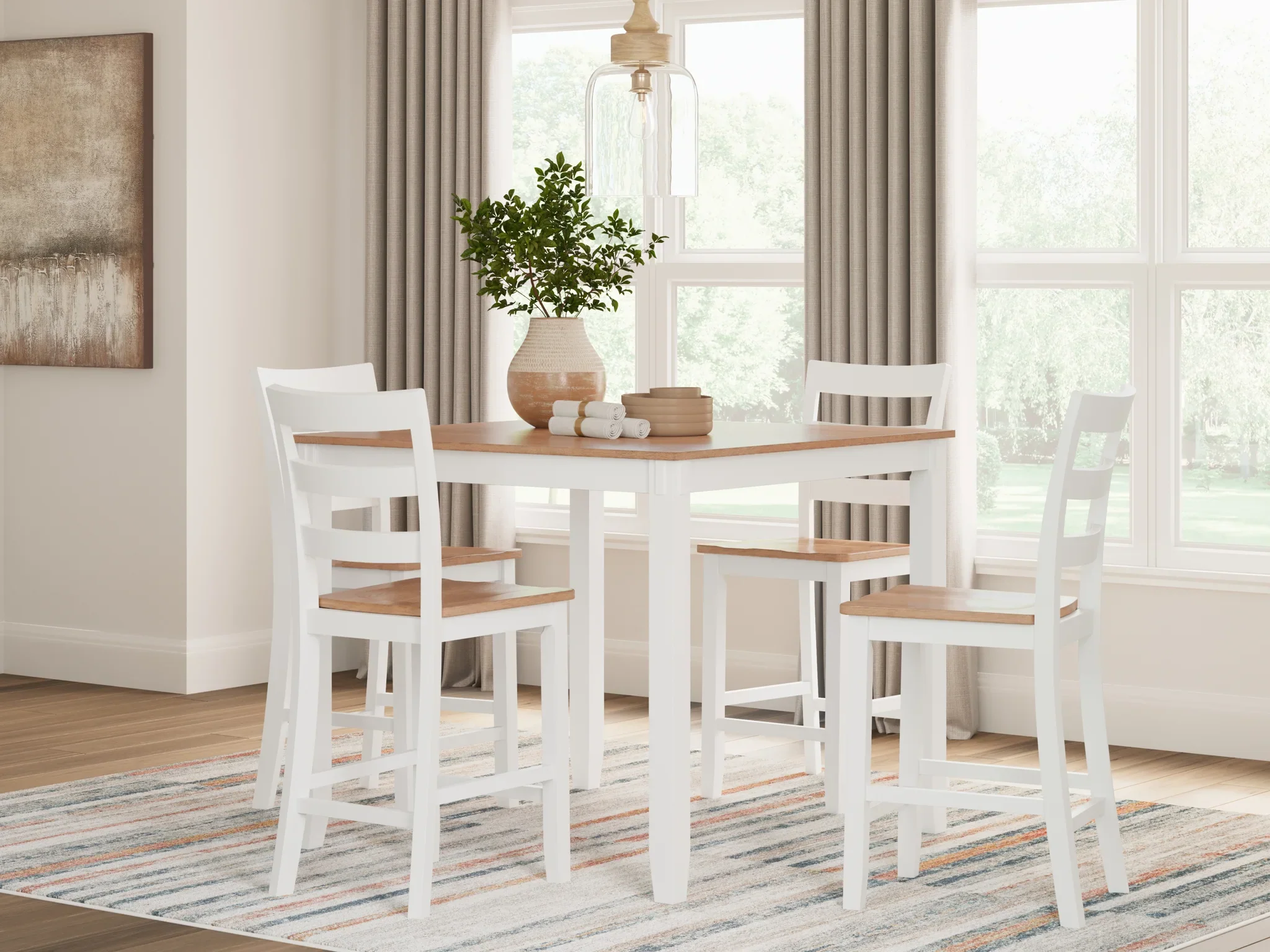 Gesthaven - Natural / White - Dining Room Counter Table Set (Set of 5) - Image 2