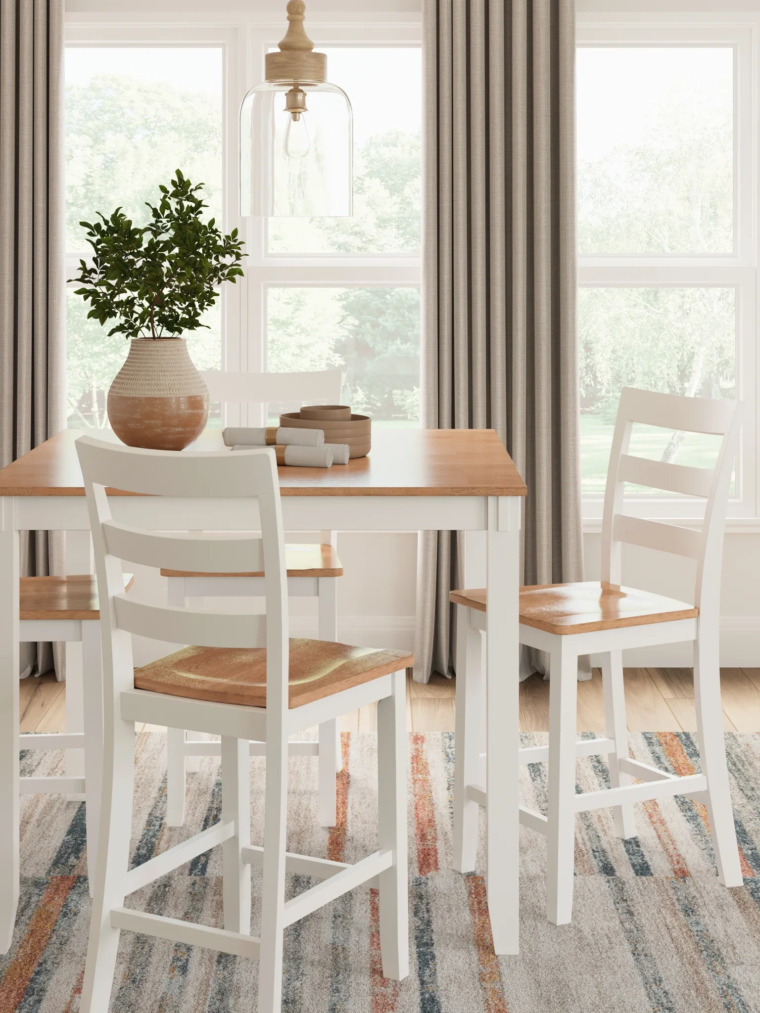Gesthaven - Natural / White - Dining Room Counter Table Set (Set of 5) - Image 7