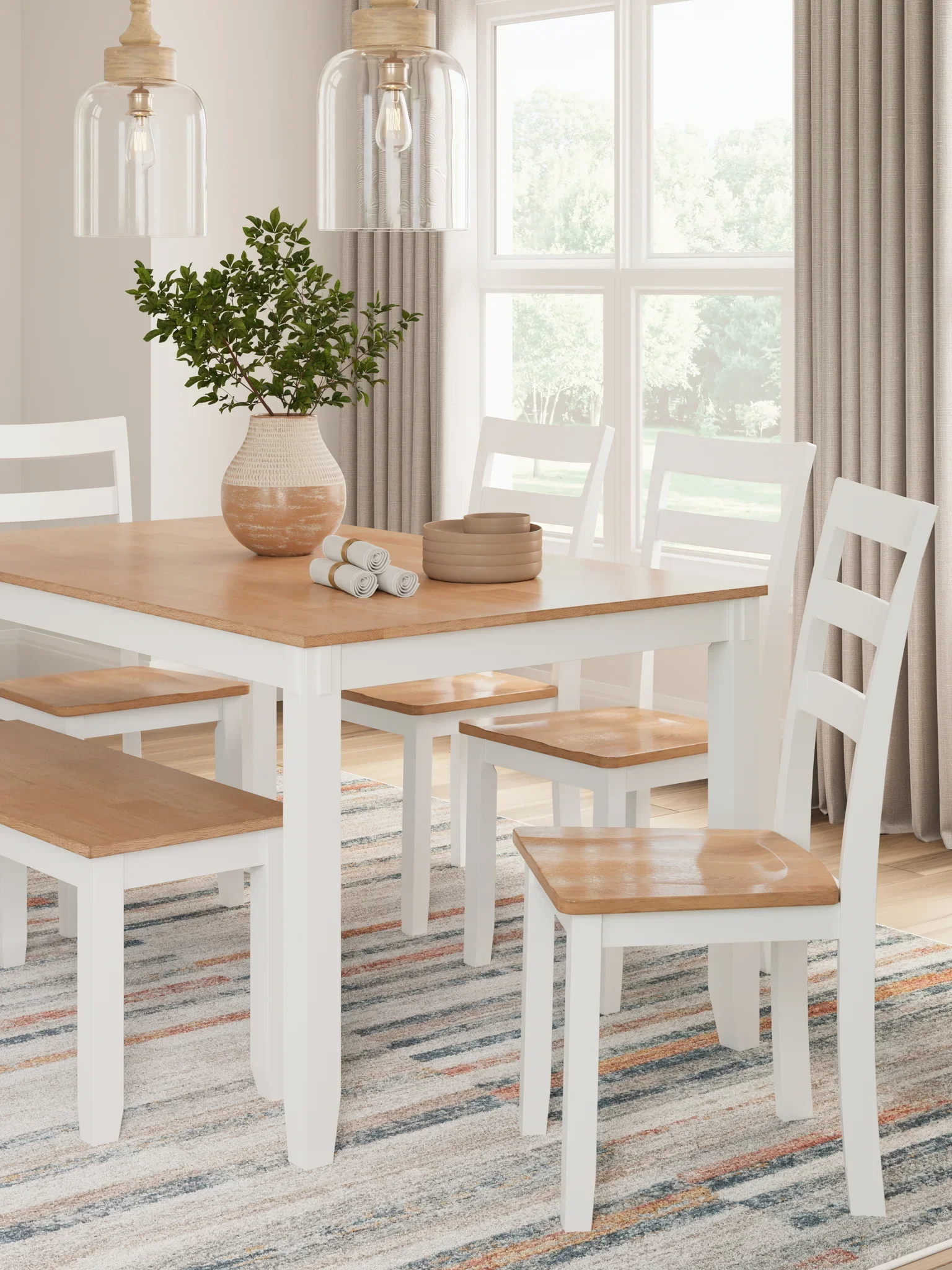 Gesthaven - Natural / White - Dining Room Table Set (Set of 6) - Image 5