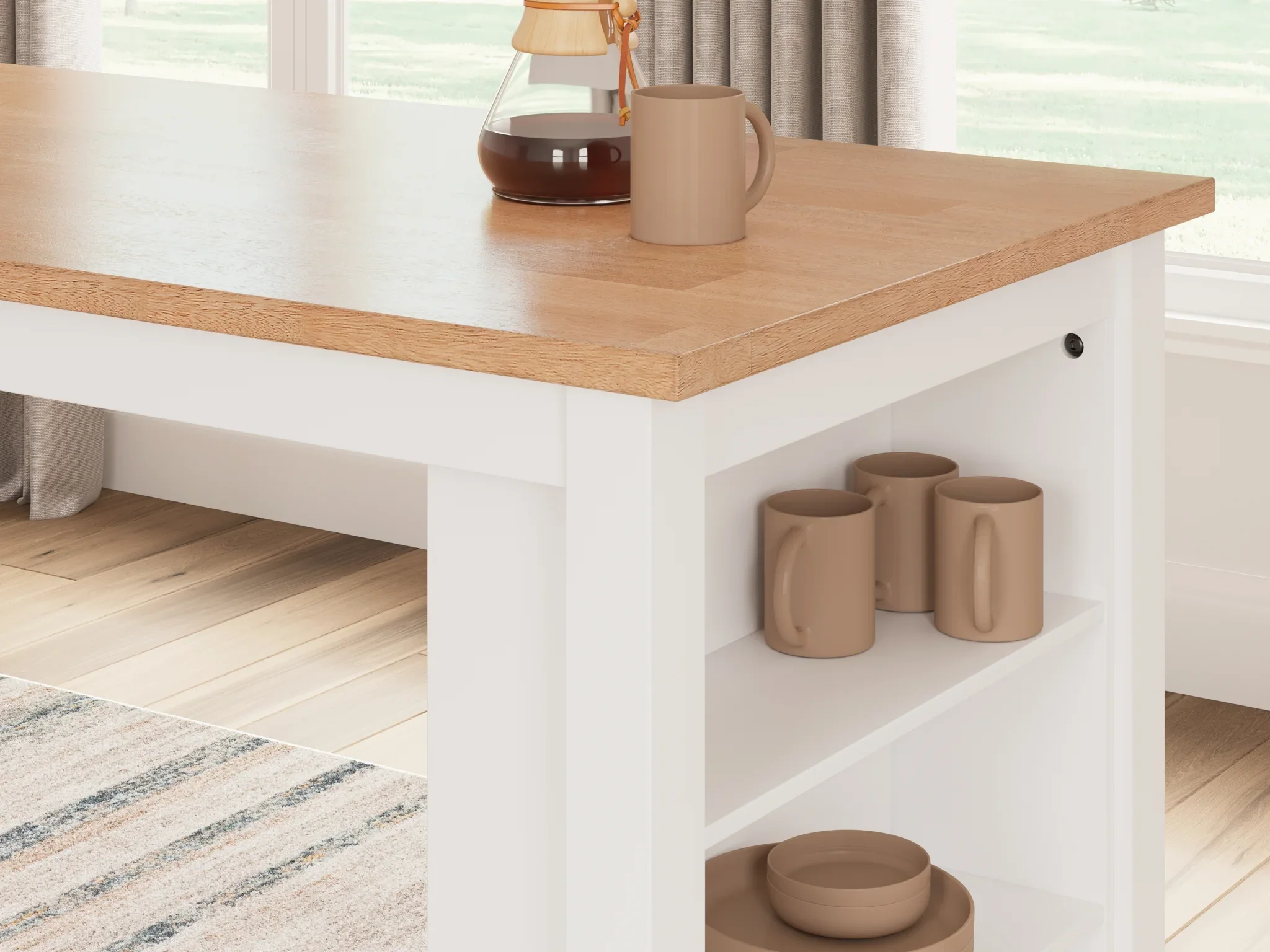 Gesthaven - Natural / White - Rectangular Dining Room Counter Table - Image 9