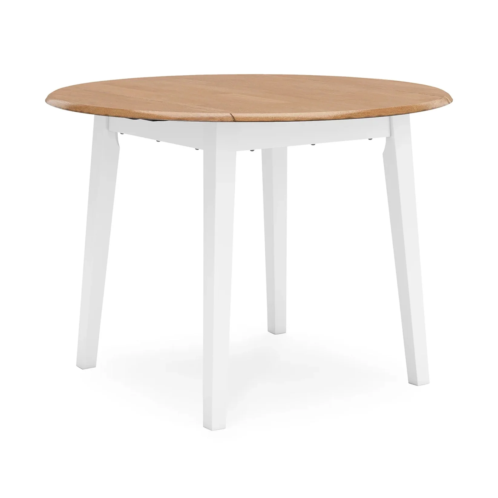 Gesthaven - Natural / White - Round Dining Room Drop Leaf Table