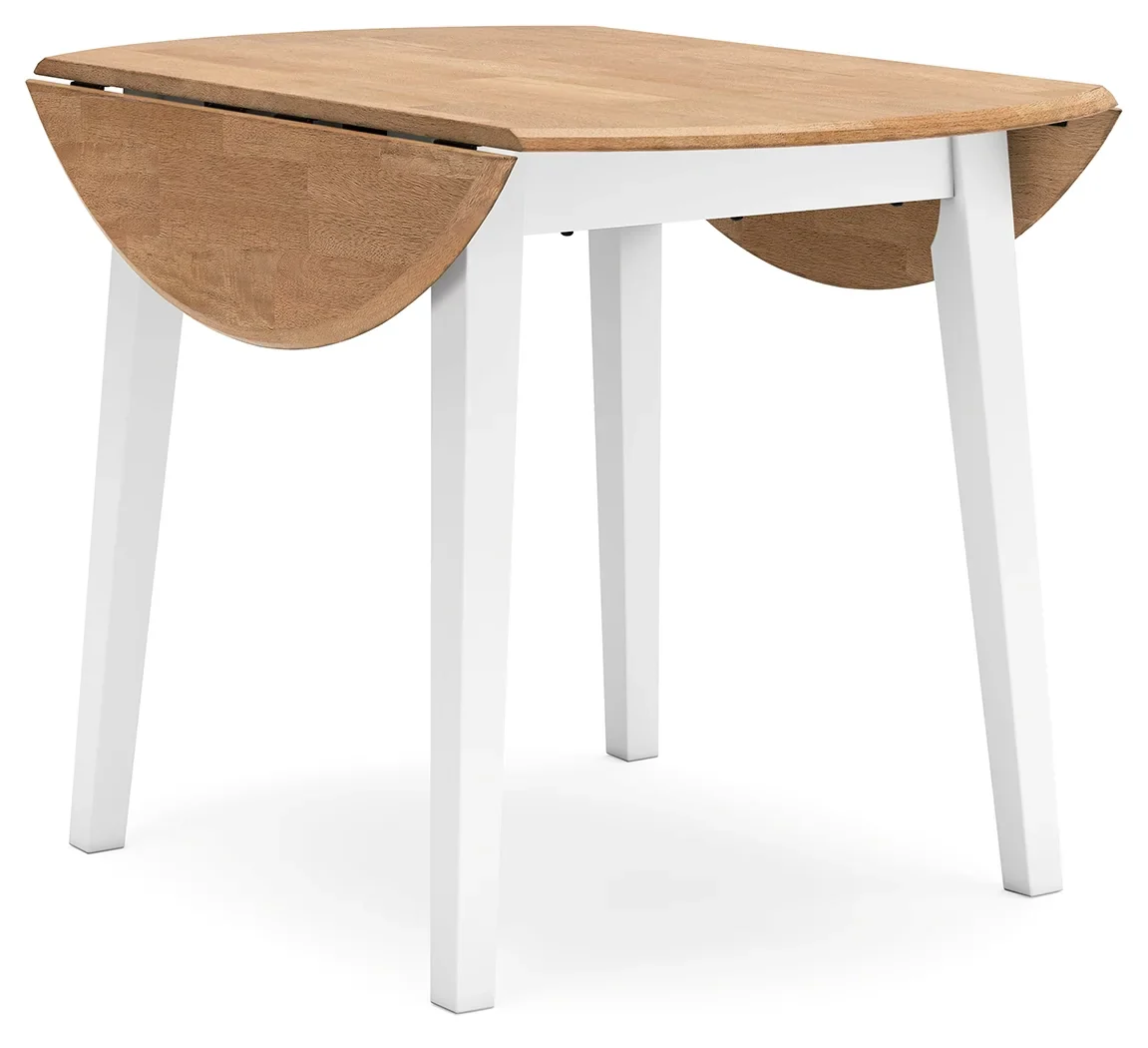 Gesthaven - Natural / White - Round Dining Room Drop Leaf Table - Image 3