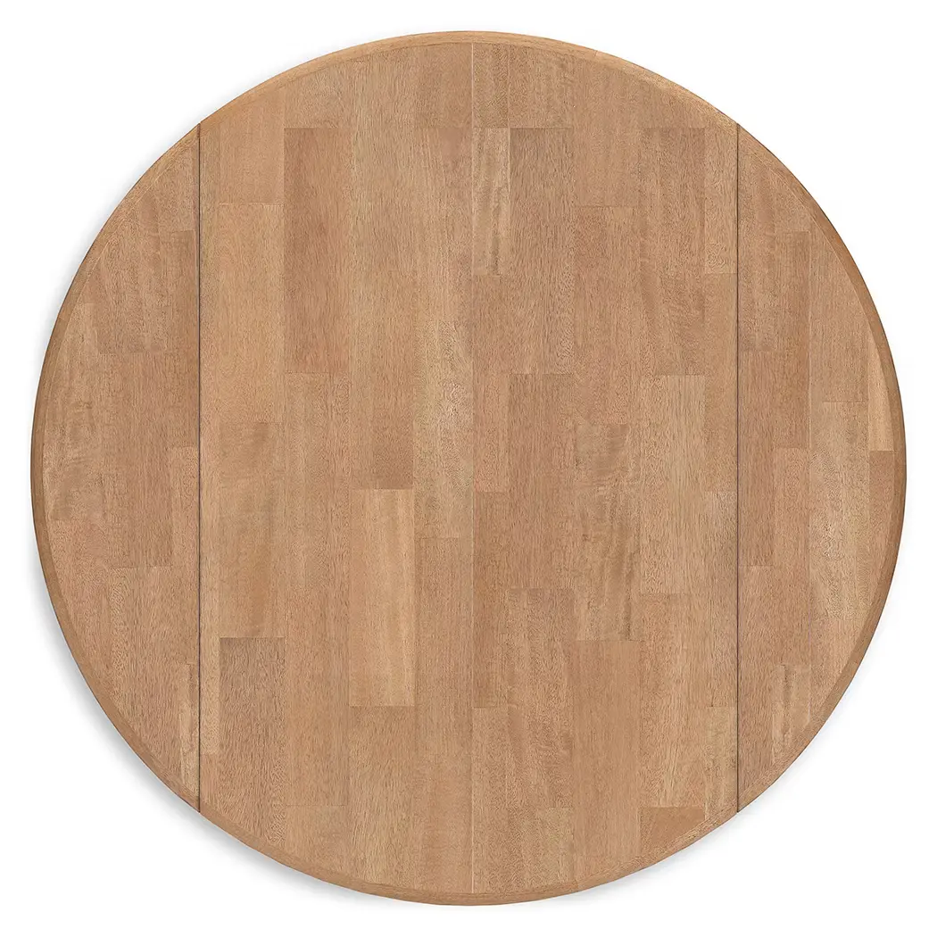 Gesthaven - Natural / White - Round Dining Room Drop Leaf Table - Image 5