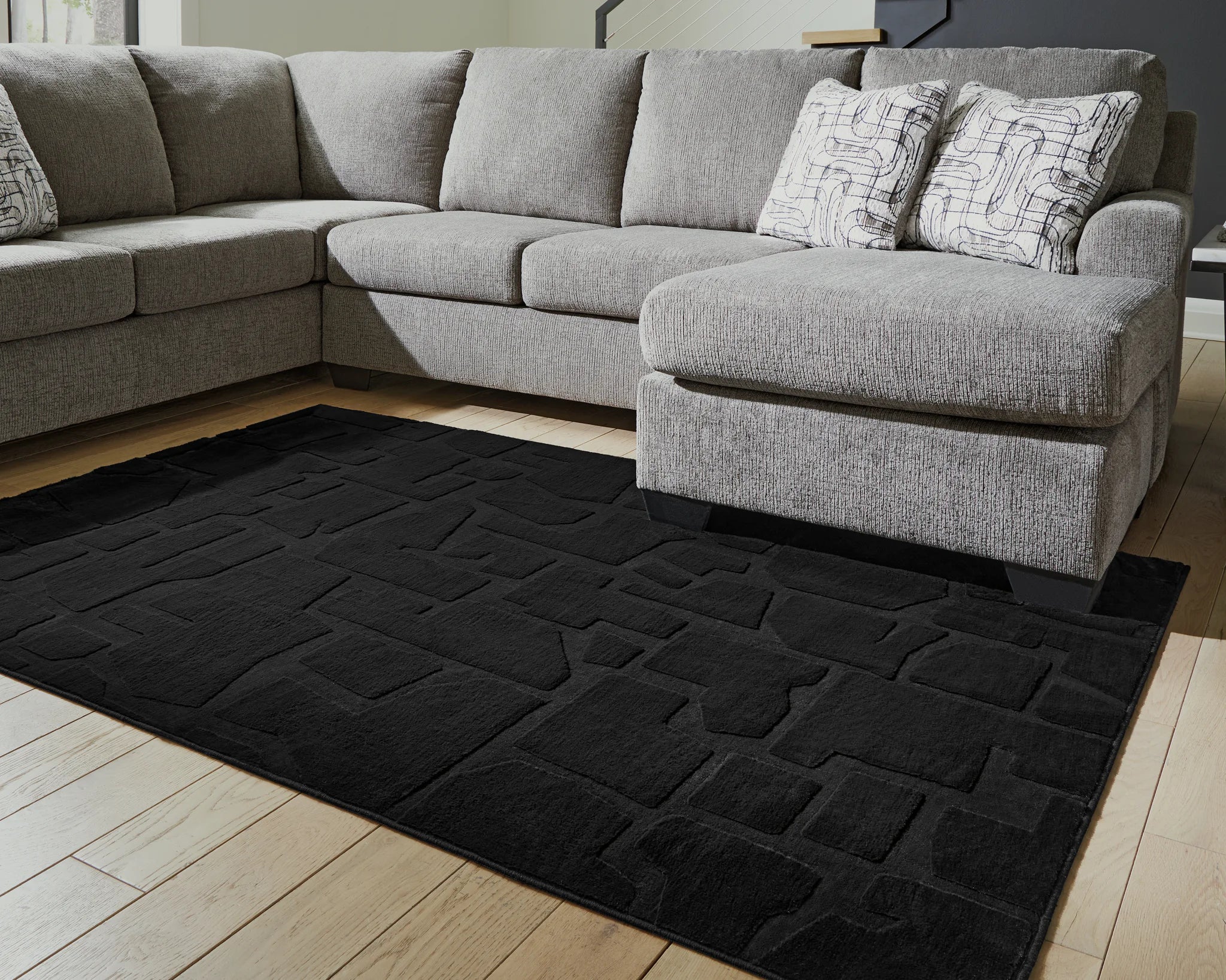 Gibbswell - Black - Washable Medium Rug - 5' x 7' - Image 2