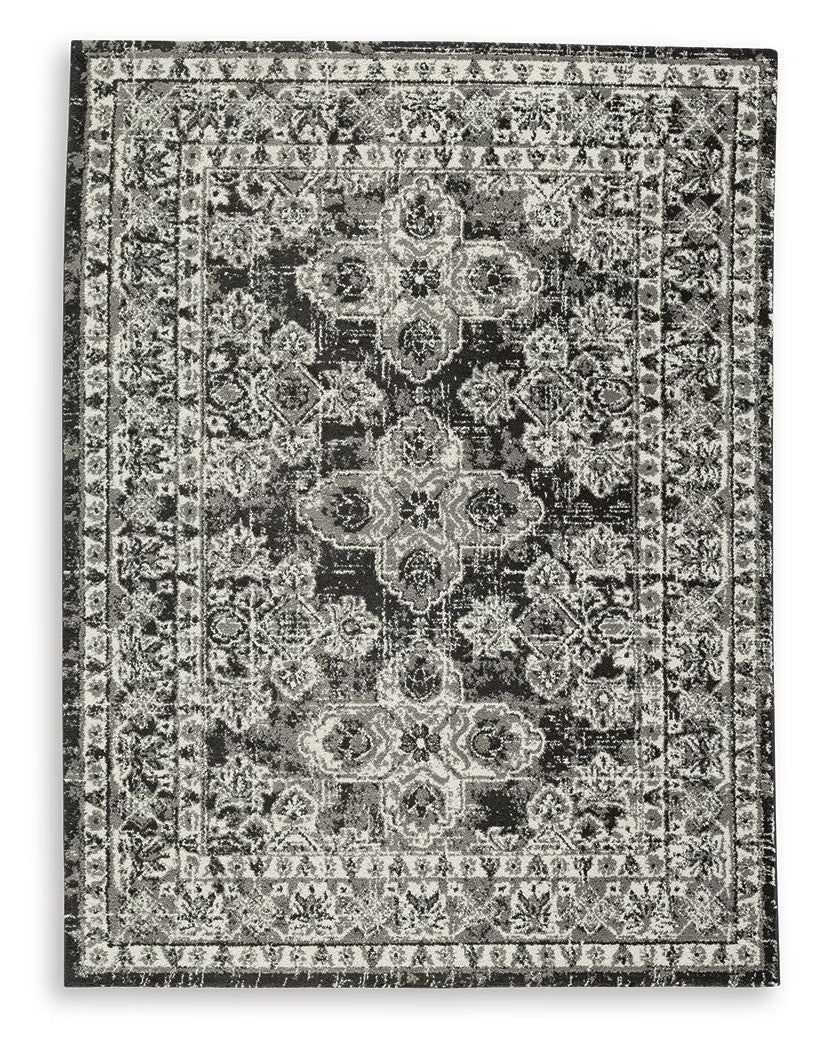 Glennisman - Black / Gray / Ivory - Large Rug - 8 x 10