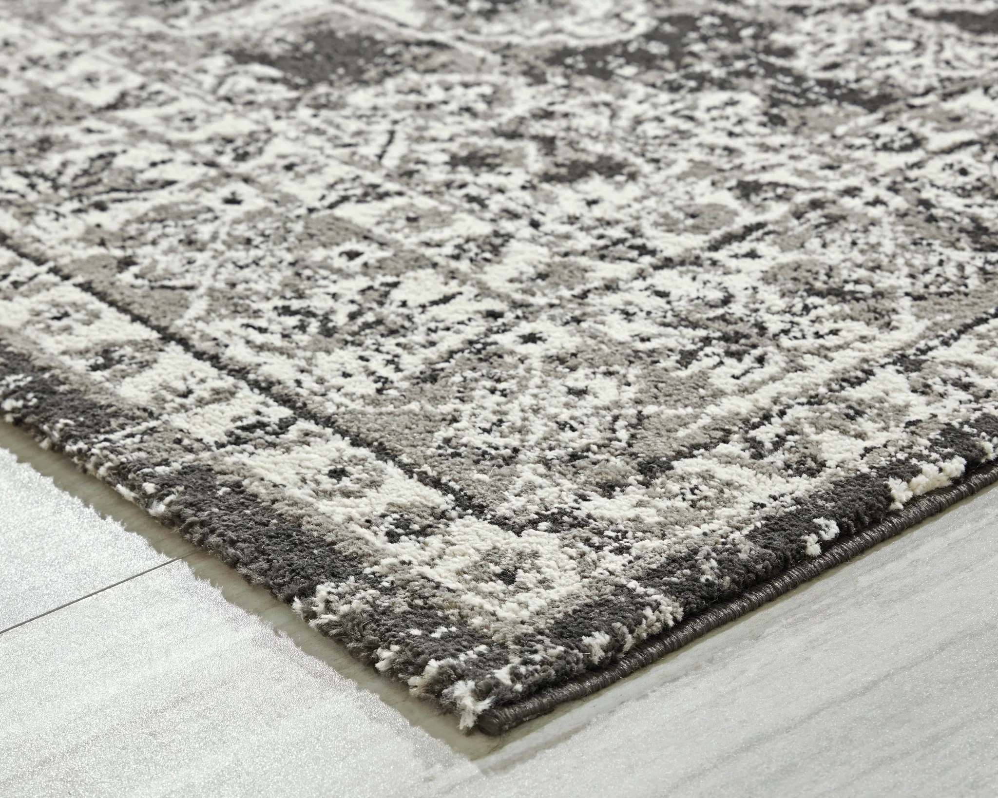 Glennisman - Black / Gray / Ivory - Large Rug - 8 x 10 - Image 3