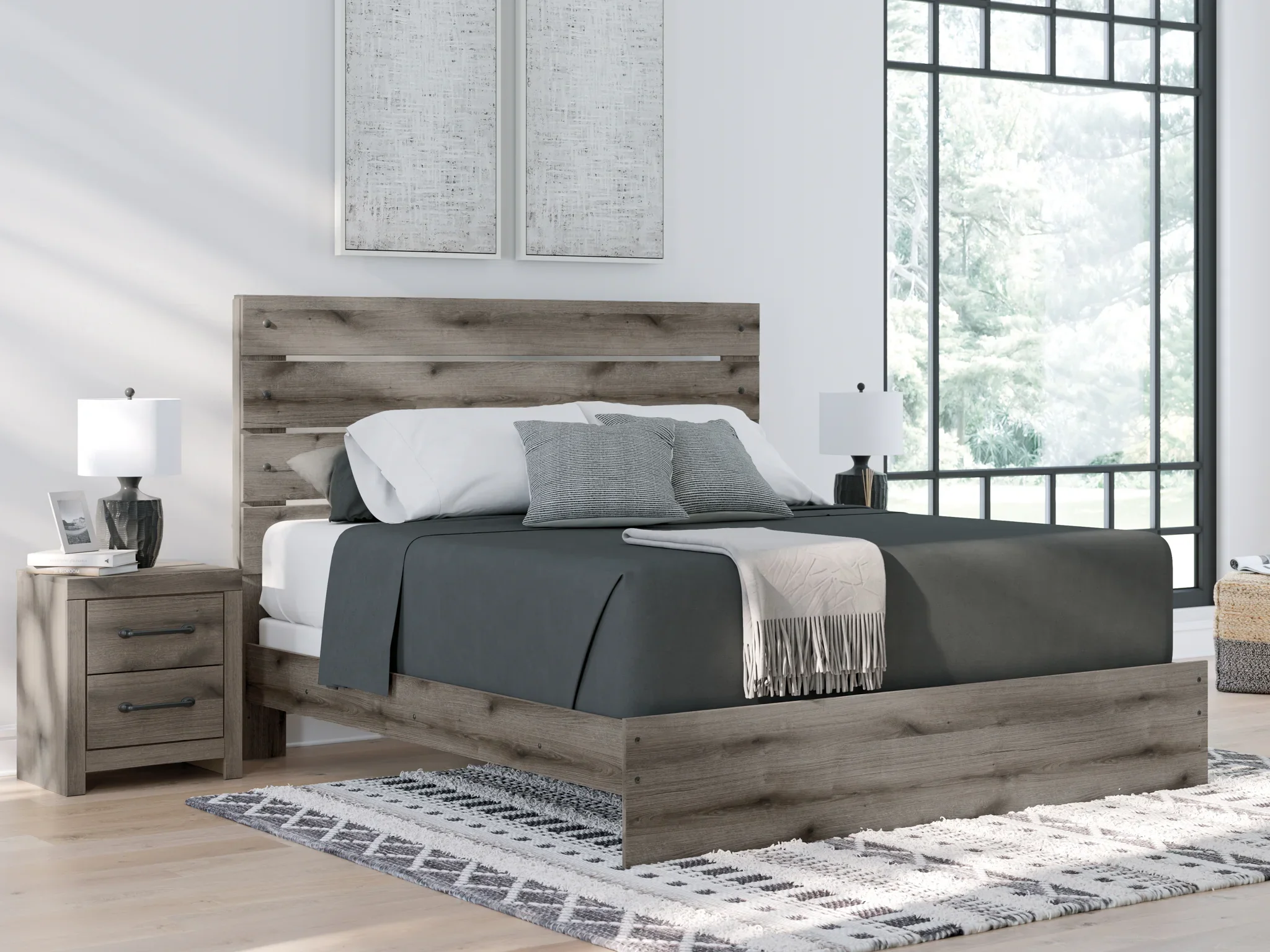 Graystorm - Brown Gray - King Panel Bed - Image 2