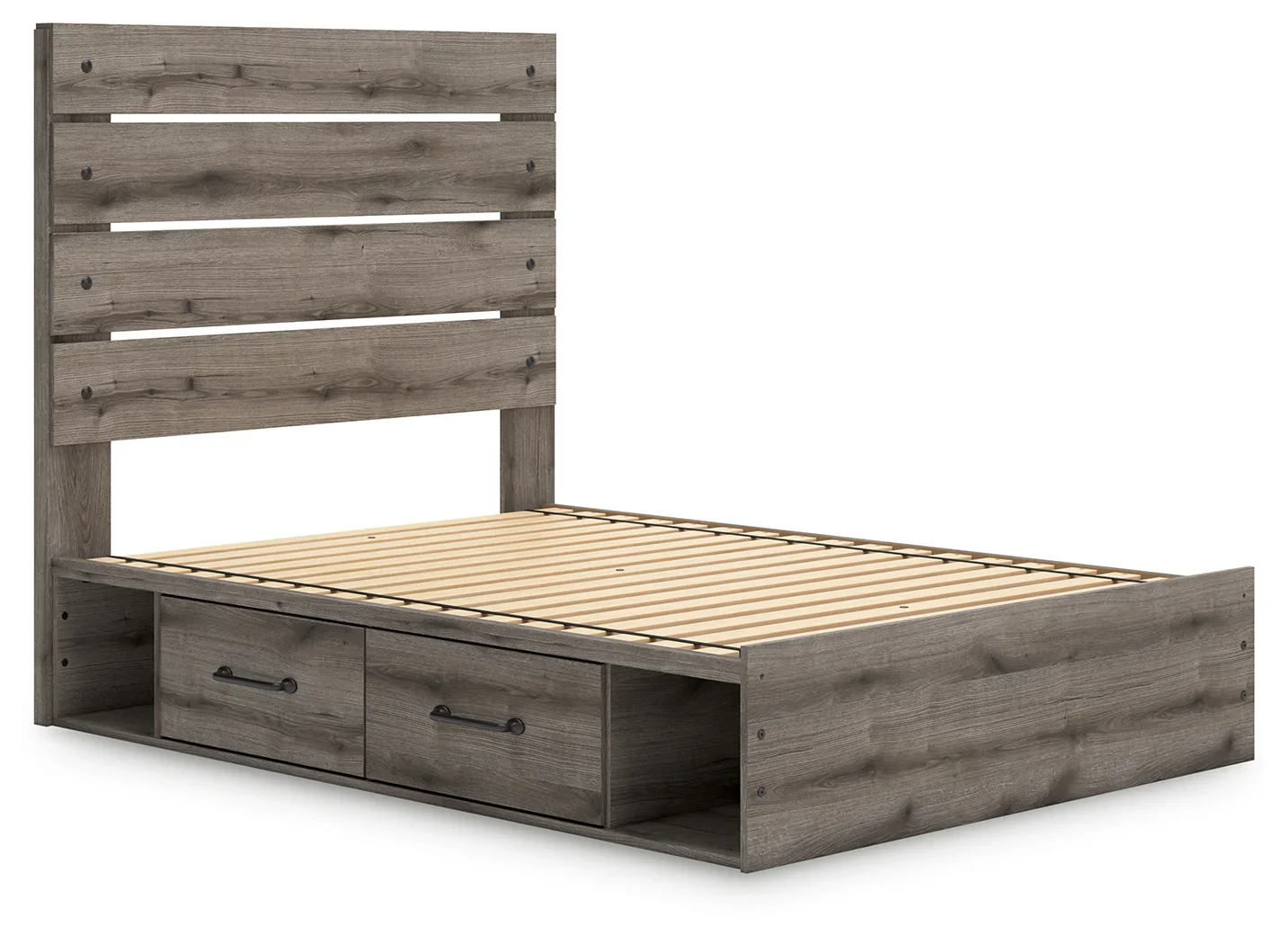 Graystorm - Full Panel Bed With Storage - Brown Gray - Image 3
