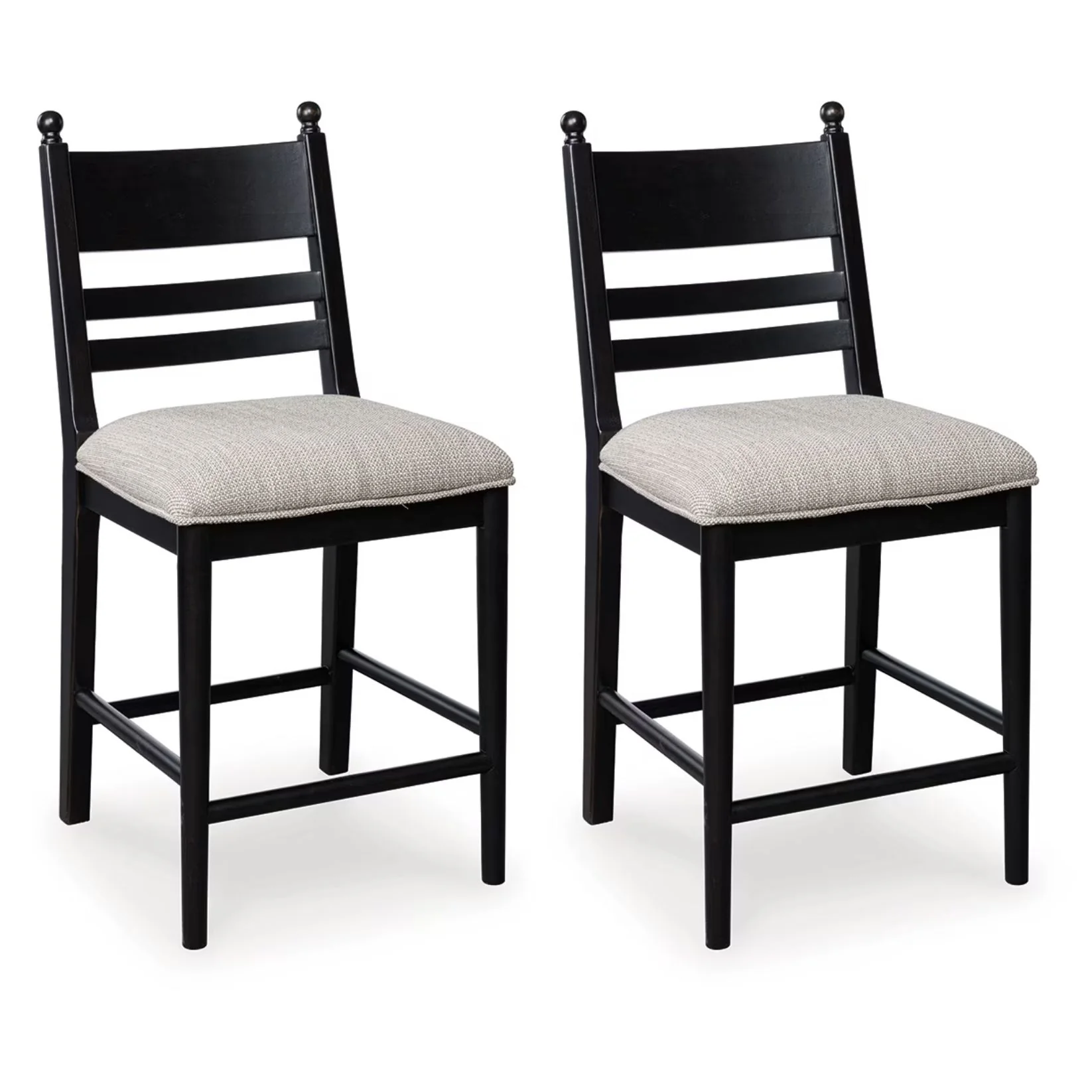 Greddinton - Black - Upholstered Barstool (Set of 2)