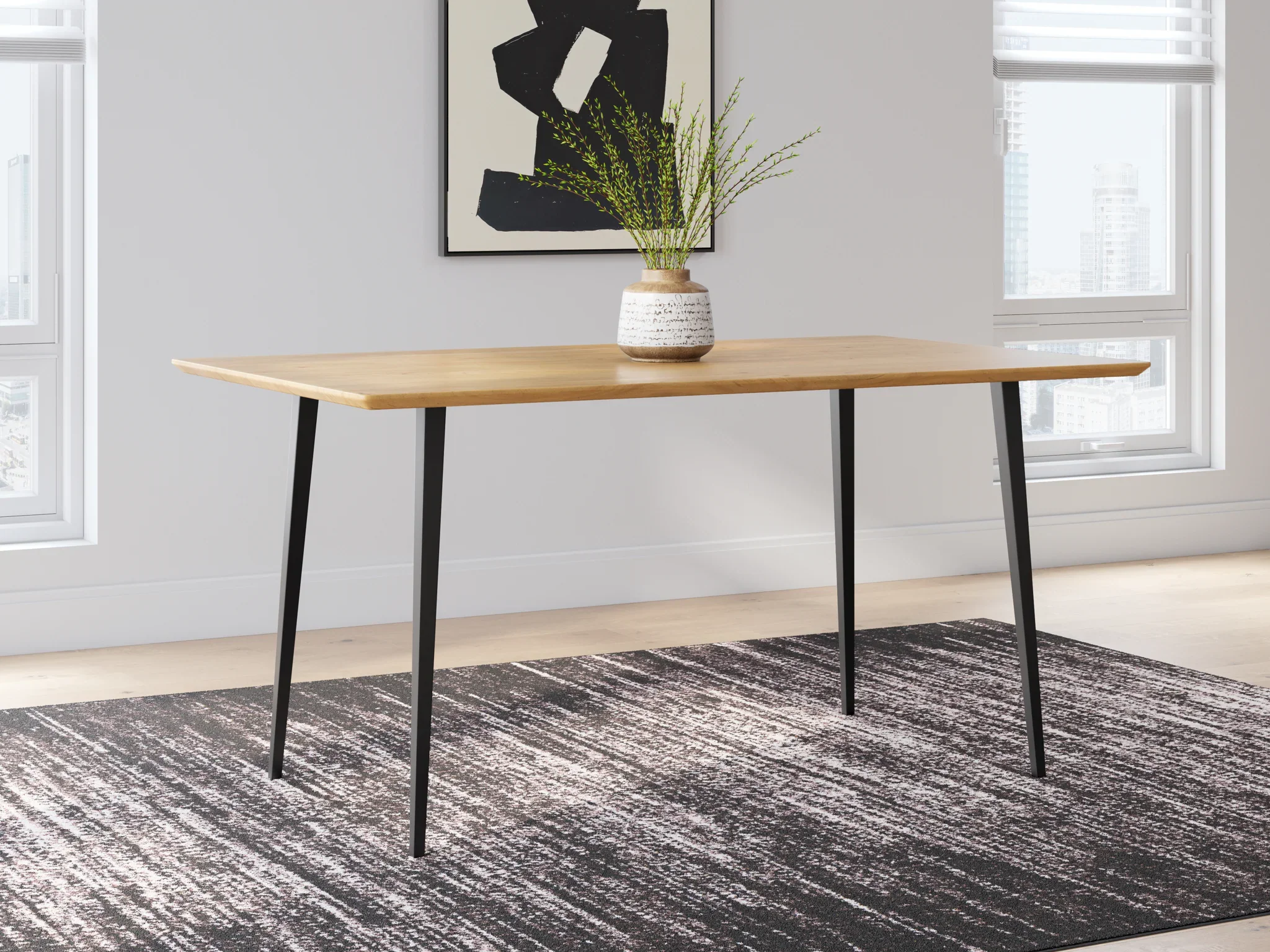 Gretlynn - Black / Natural - 5 Pc. - Dining Room Table, 4 Side Chairs - Image 2
