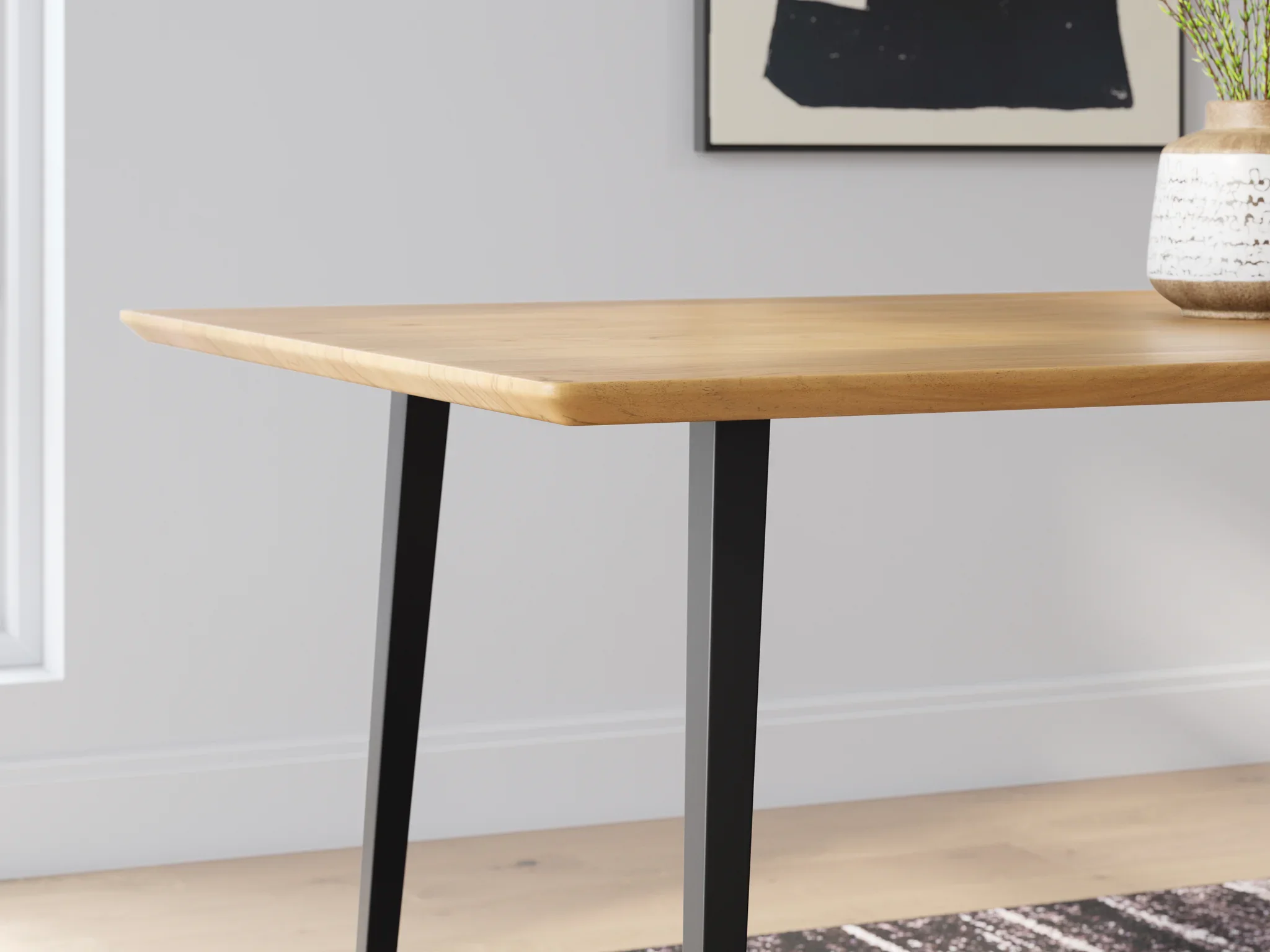 Gretlynn - Black / Natural - Rectangular Dining Room Table - Image 9