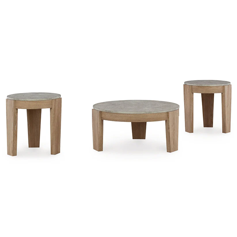 Guystone - Light Brown - Occasional Table Set (Set of 3)