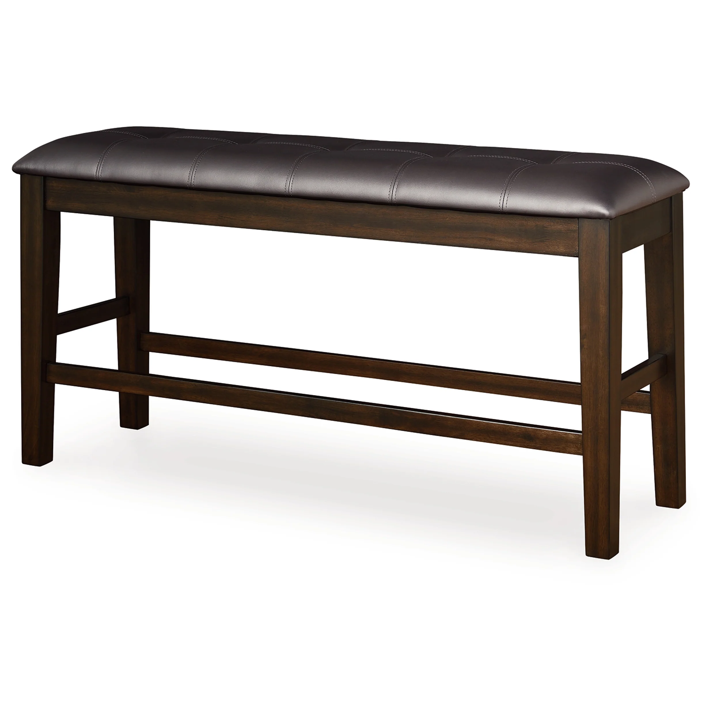 Haddigan - Dark Brown - Double Counter Height Upholstered Bench