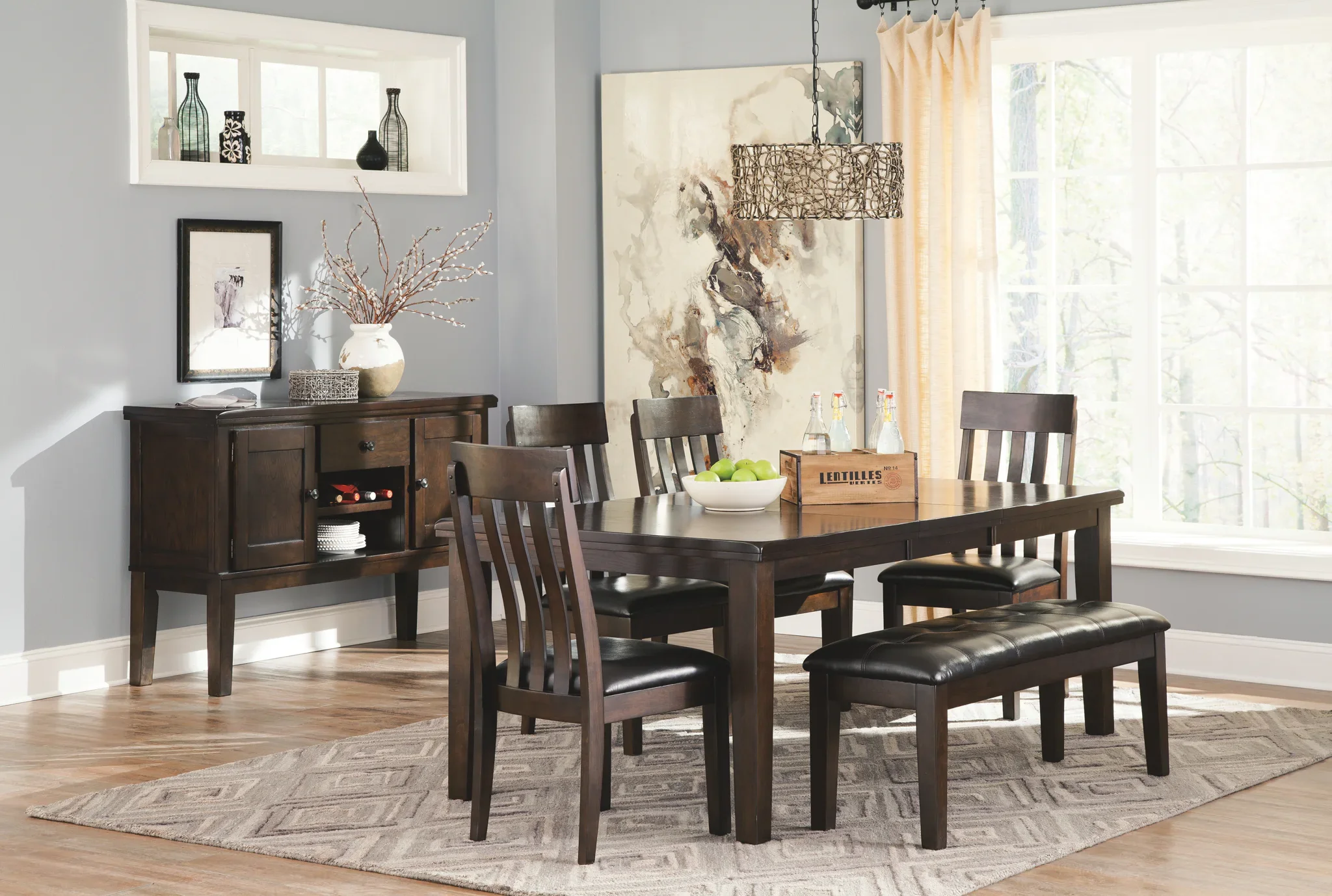 Haddigan - Dark Brown - Large Uph Dining Room Bench - Image 7