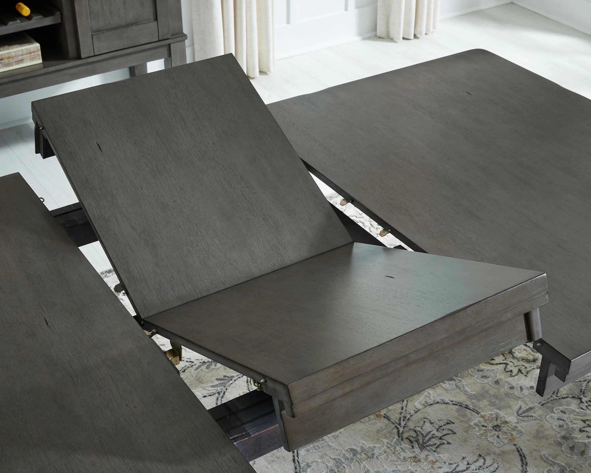 Hallanden - Gray - Rect Drm Butterfly Ext Table - Image 6