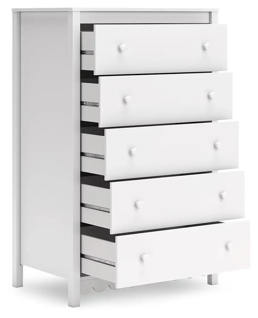 Hallityn - White - Five Drawer Chest - Image 4