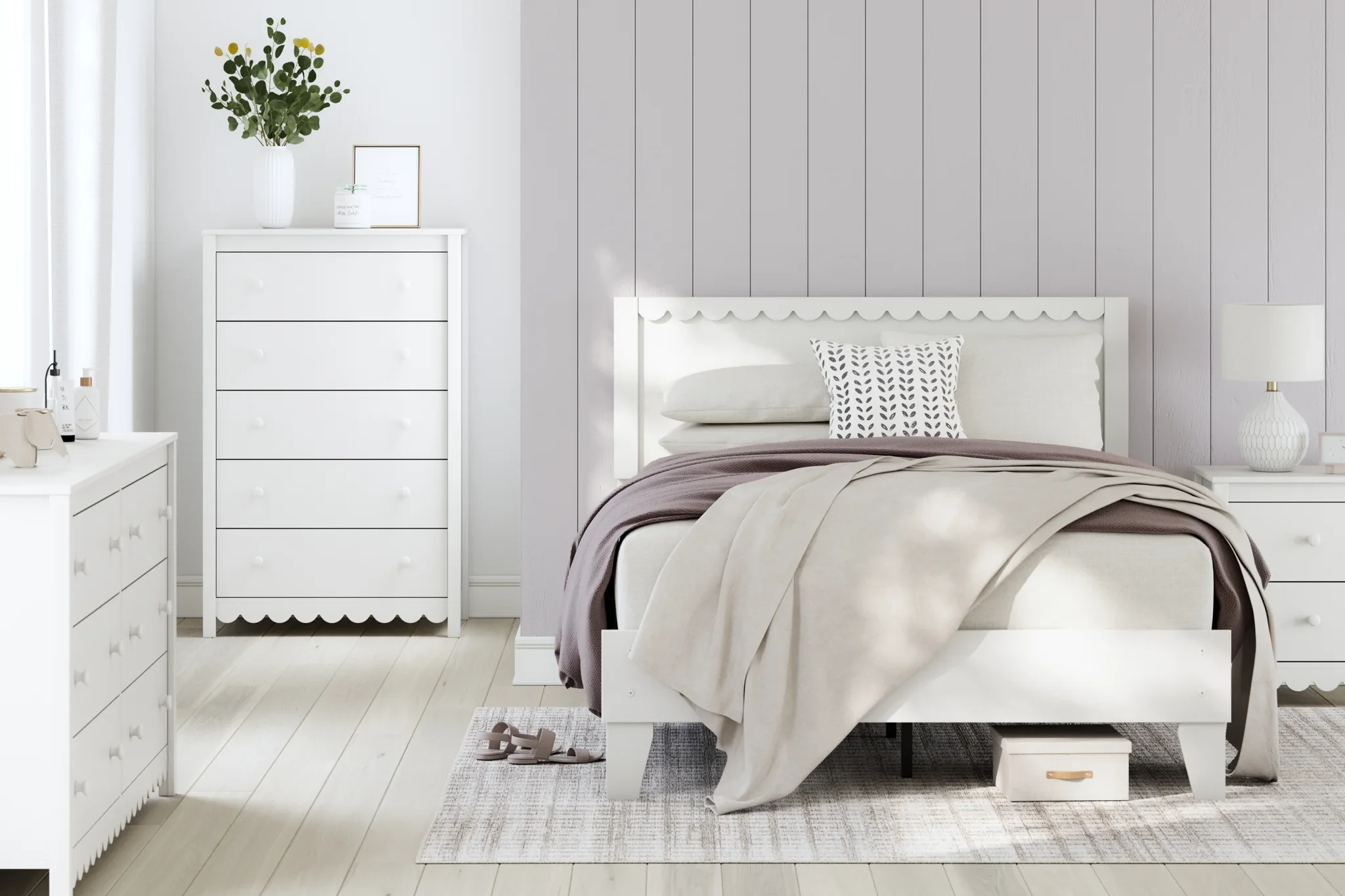 Hallityn - White - Five Drawer Chest - Image 7