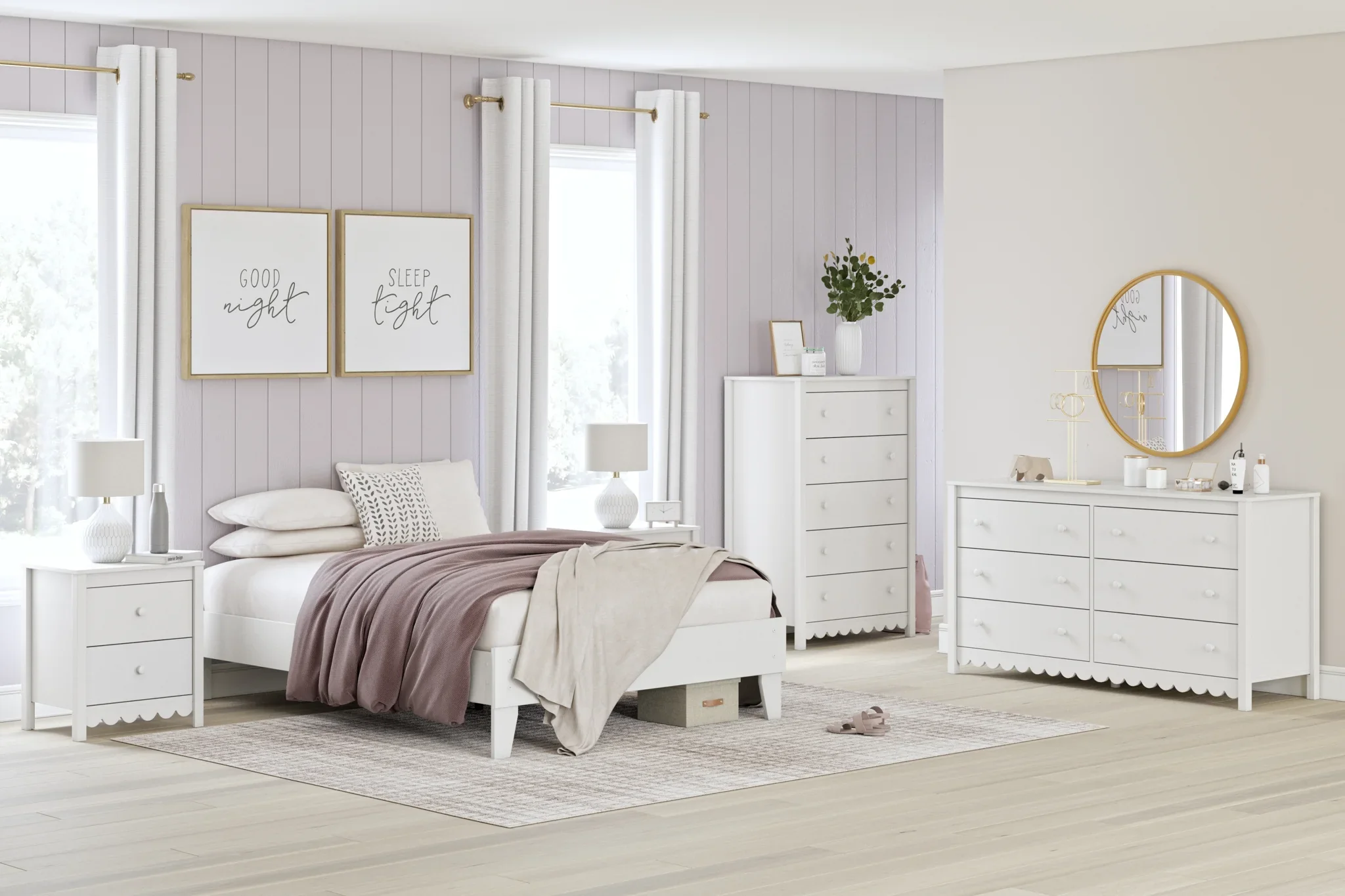 Hallityn - White - Full Platform Bed - Image 3