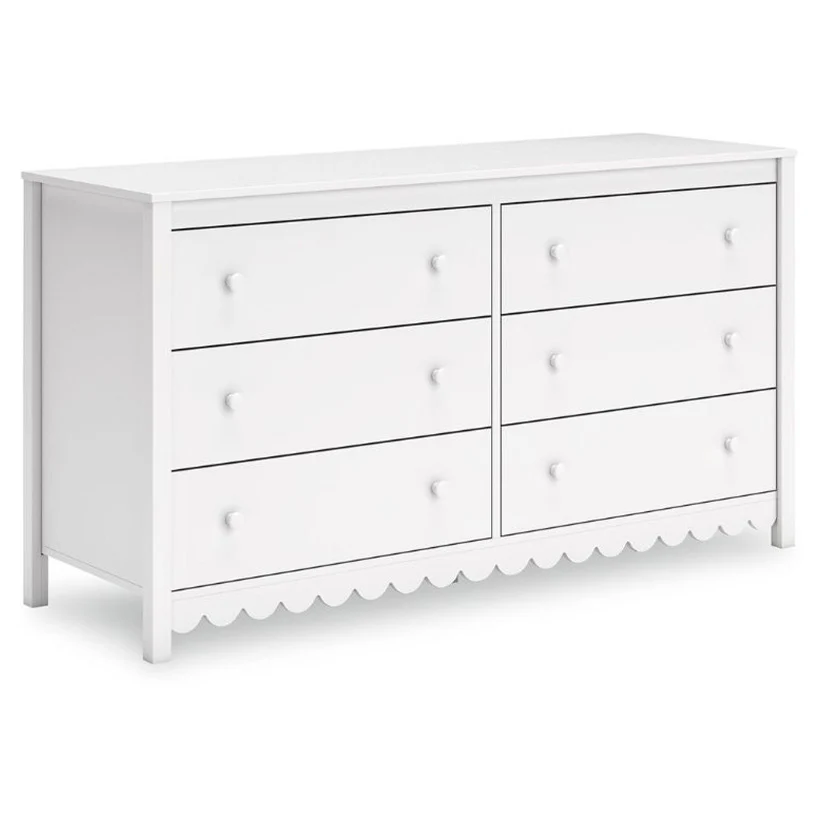 Hallityn - White - Six Drawer Dresser