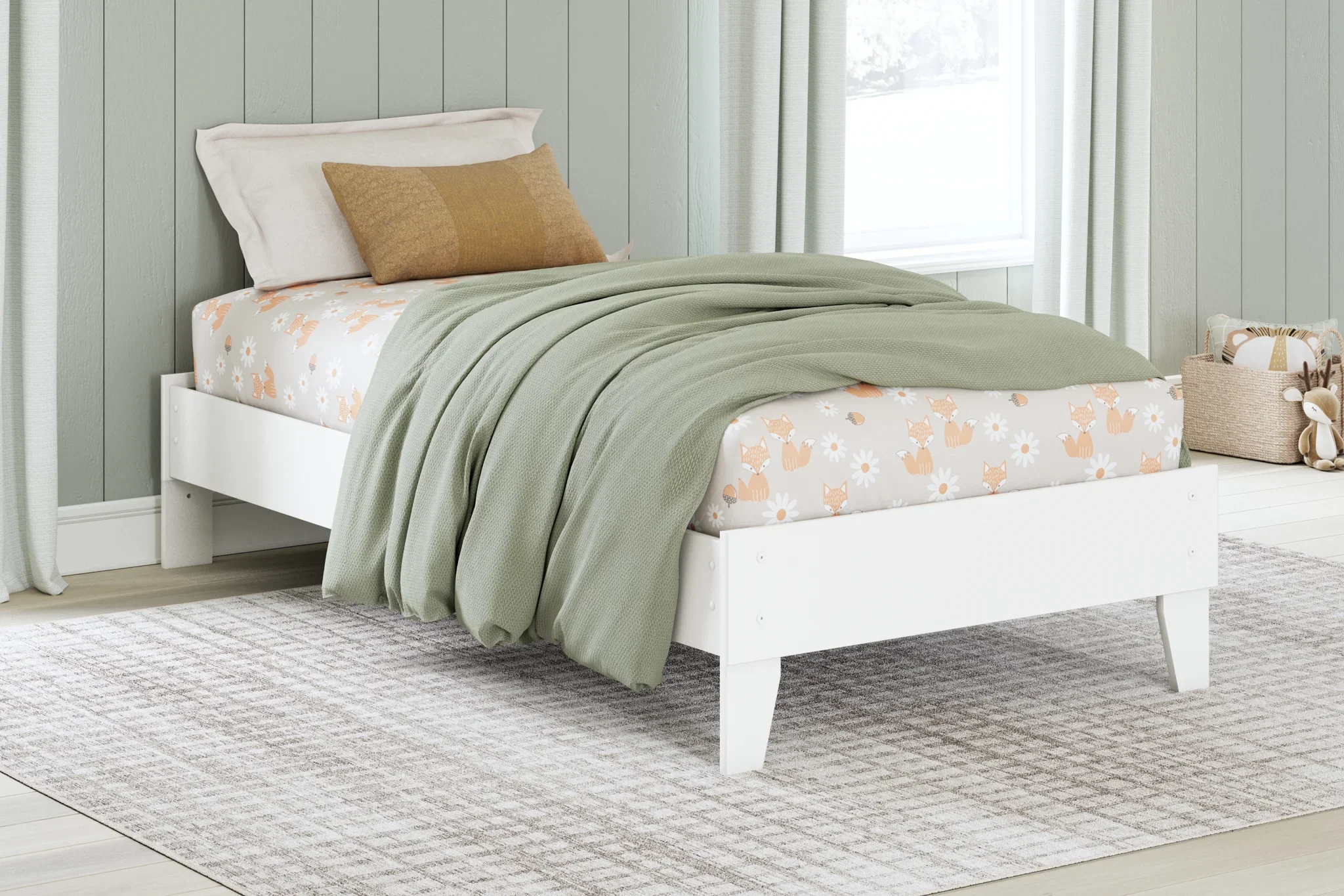 Hallityn - White - Twin Platform Bed - Image 2