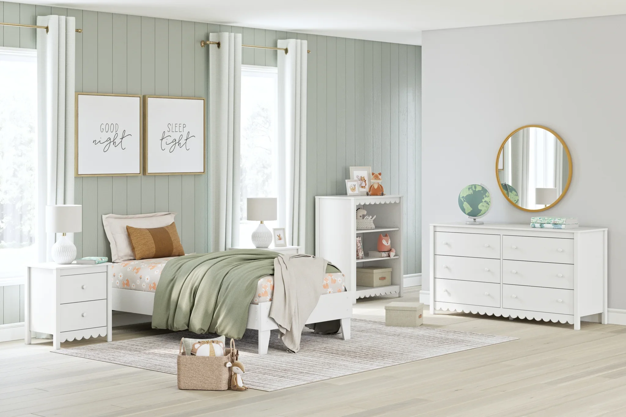 Hallityn - White - Twin Platform Bed - Image 4