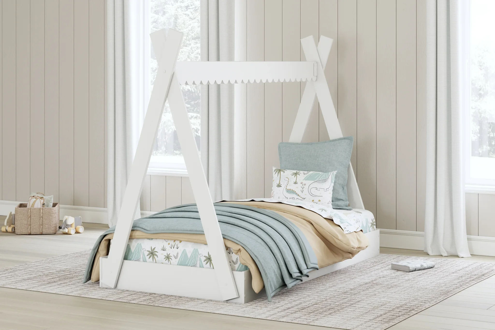 Hallityn - White - Twin Tent Complete Bed In Box - Image 7