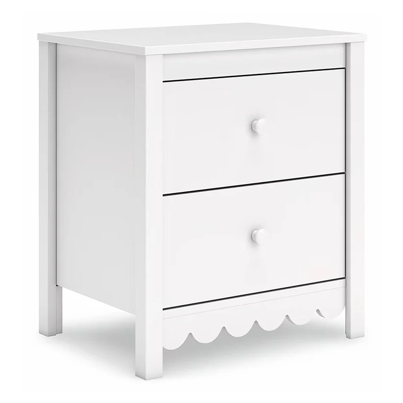 Hallityn - White - Two Drawer Night Stand