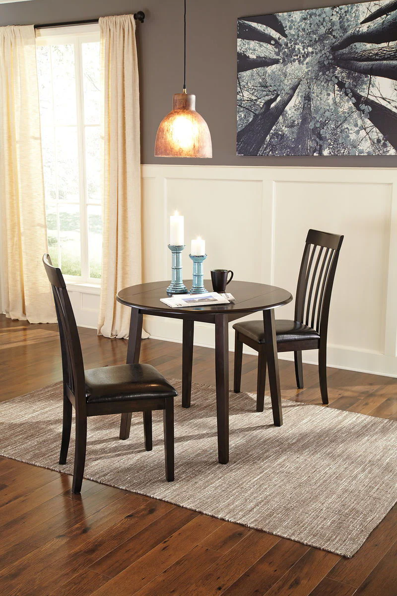 Hammis - Dark Brown - 3 Pc. - Drop Leaf Table, 2 Upholstered Side Chairs - Image 3