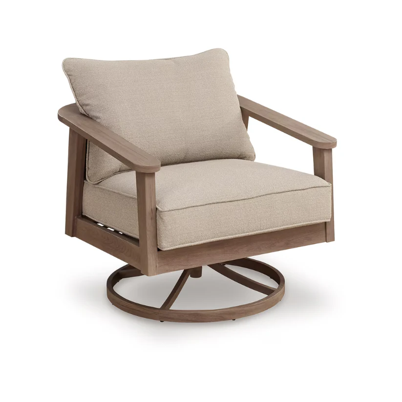 Harmony Headlands - Swivel Lounge With Cushion - Natural / Gray