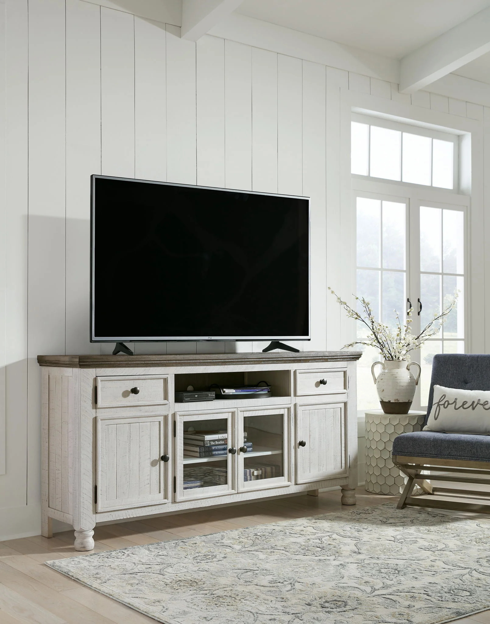 Havalance - Brown / Beige - Extra Large TV Stand - 4 Doors - Image 2