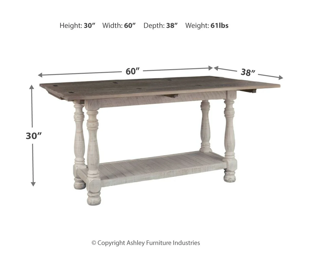 Havalance - Gray / White - Flip Top Sofa Table - Image 3