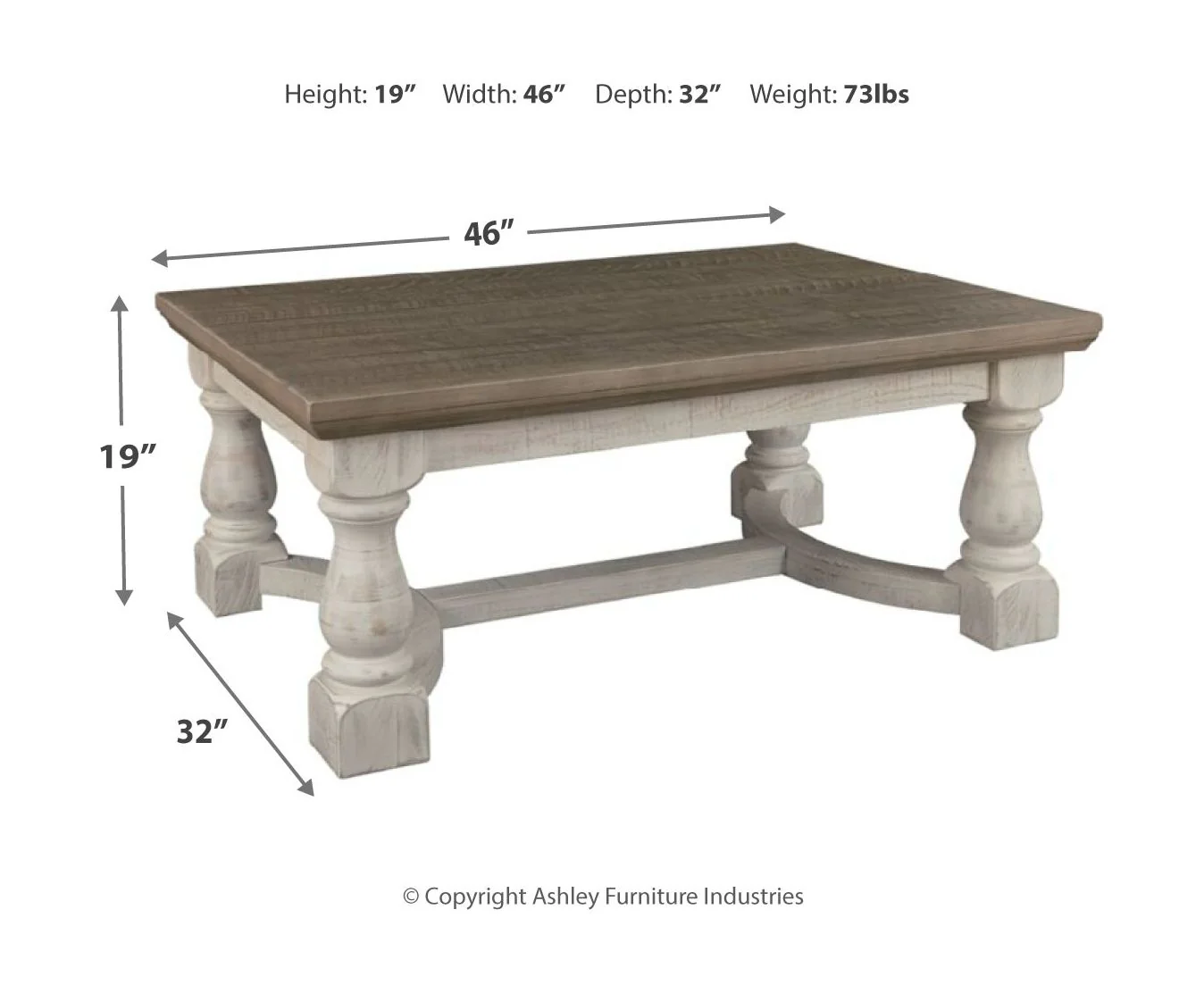 Havalance - Gray / White - Rectangular Cocktail Table - Image 3