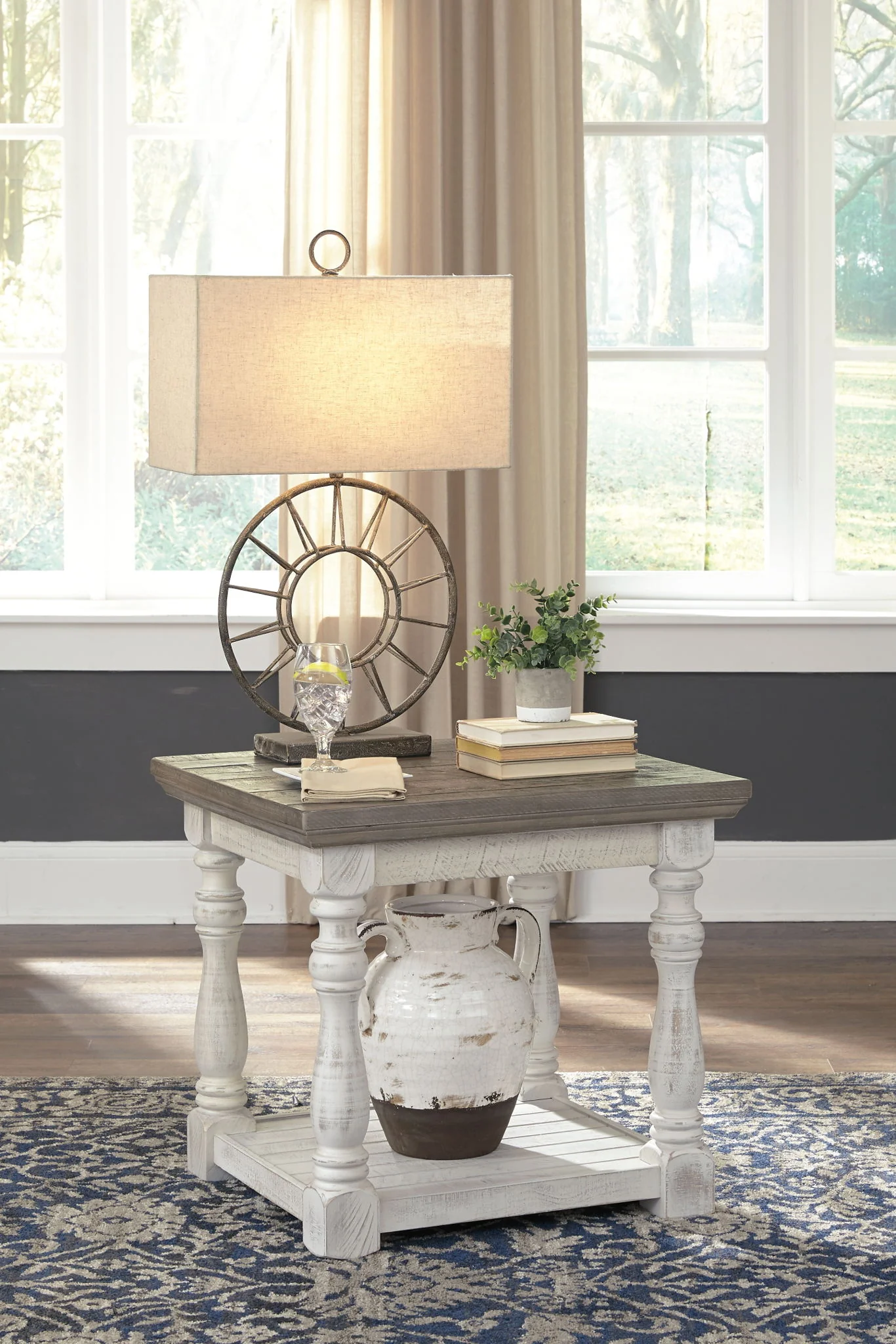 Havalance - Gray / White - Rectangular End Table - Image 2