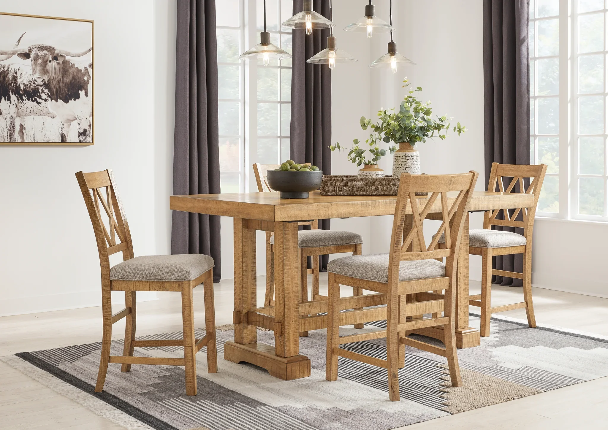 Havonplane - Brown - Upholstered Barstool (Set of 2) - Image 10