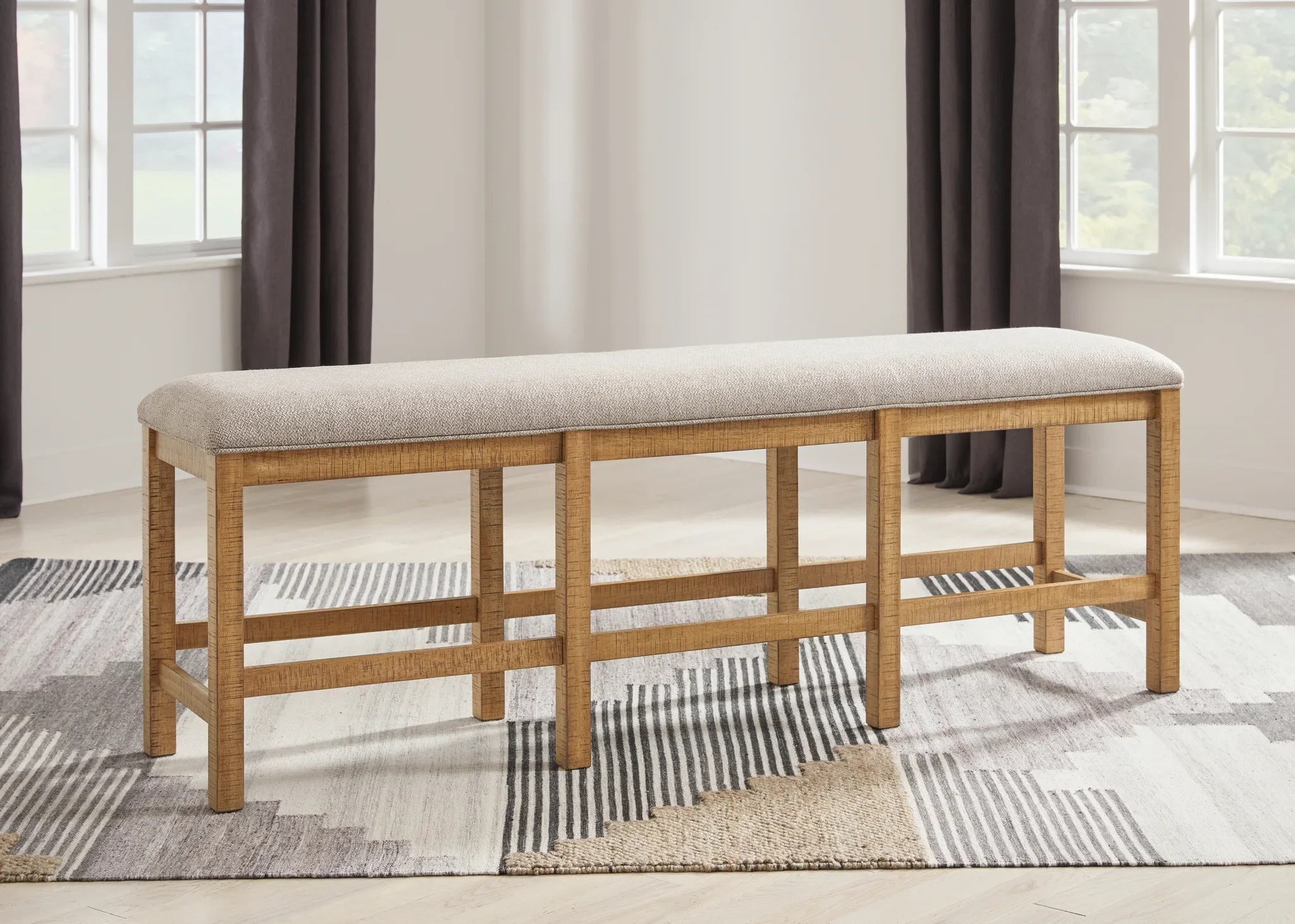 Havonplane - Brown - Xl Counter Height Upholstered Dining Bench - Image 2