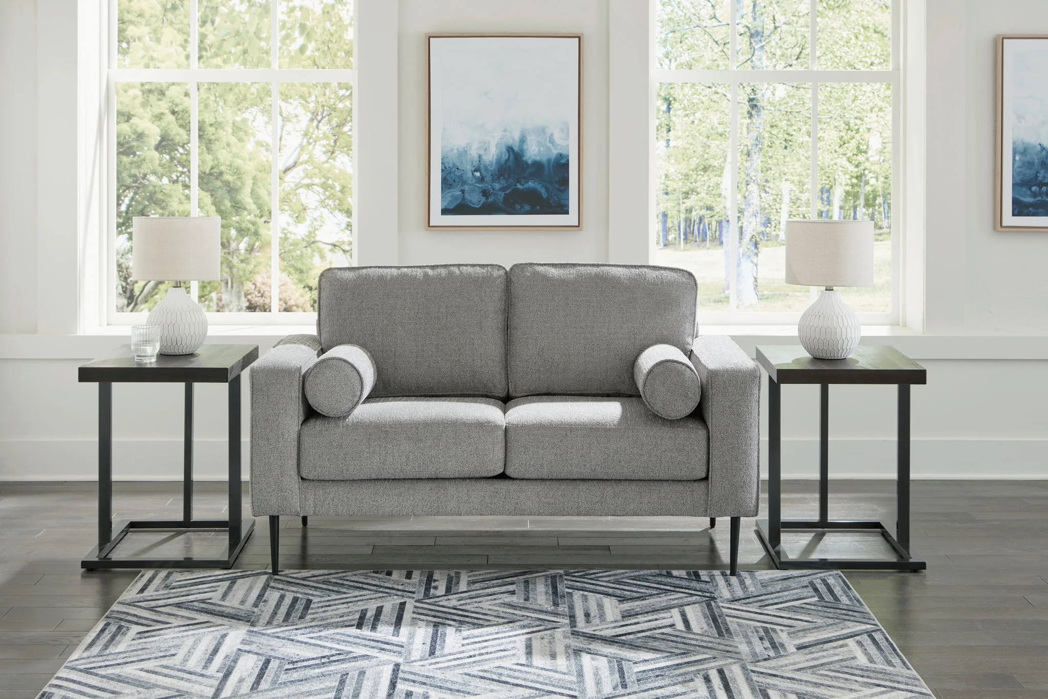 Hazela - Charcoal - Loveseat - Image 2