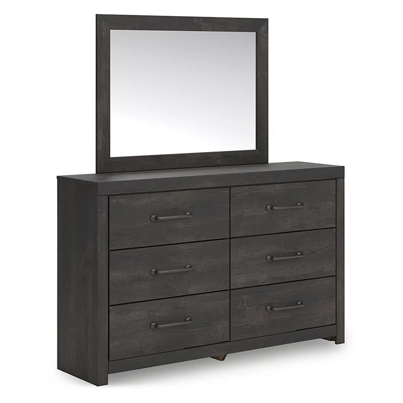 Hollivern - Dark Gray - Dresser And Mirror