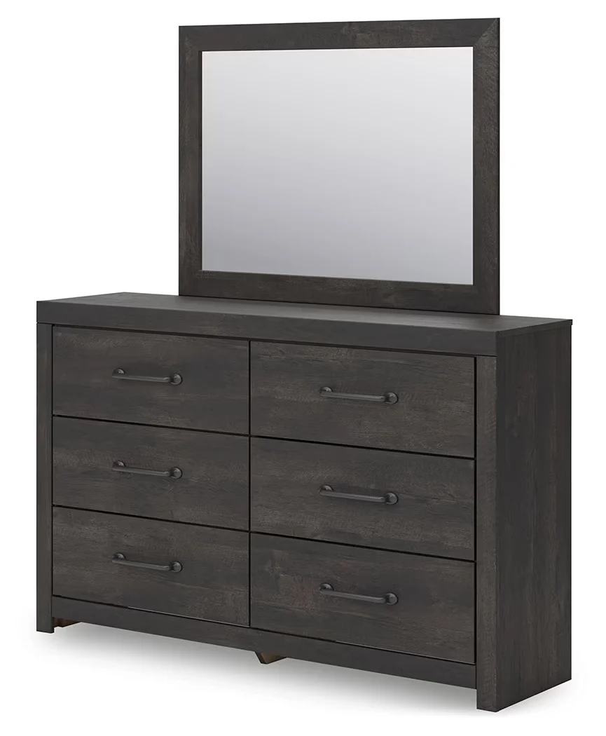 Hollivern - Dark Gray - Dresser And Mirror - Image 3