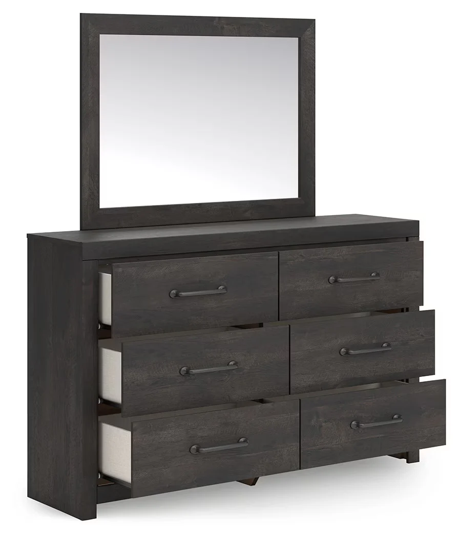 Hollivern - Dark Gray - Dresser And Mirror - Image 4