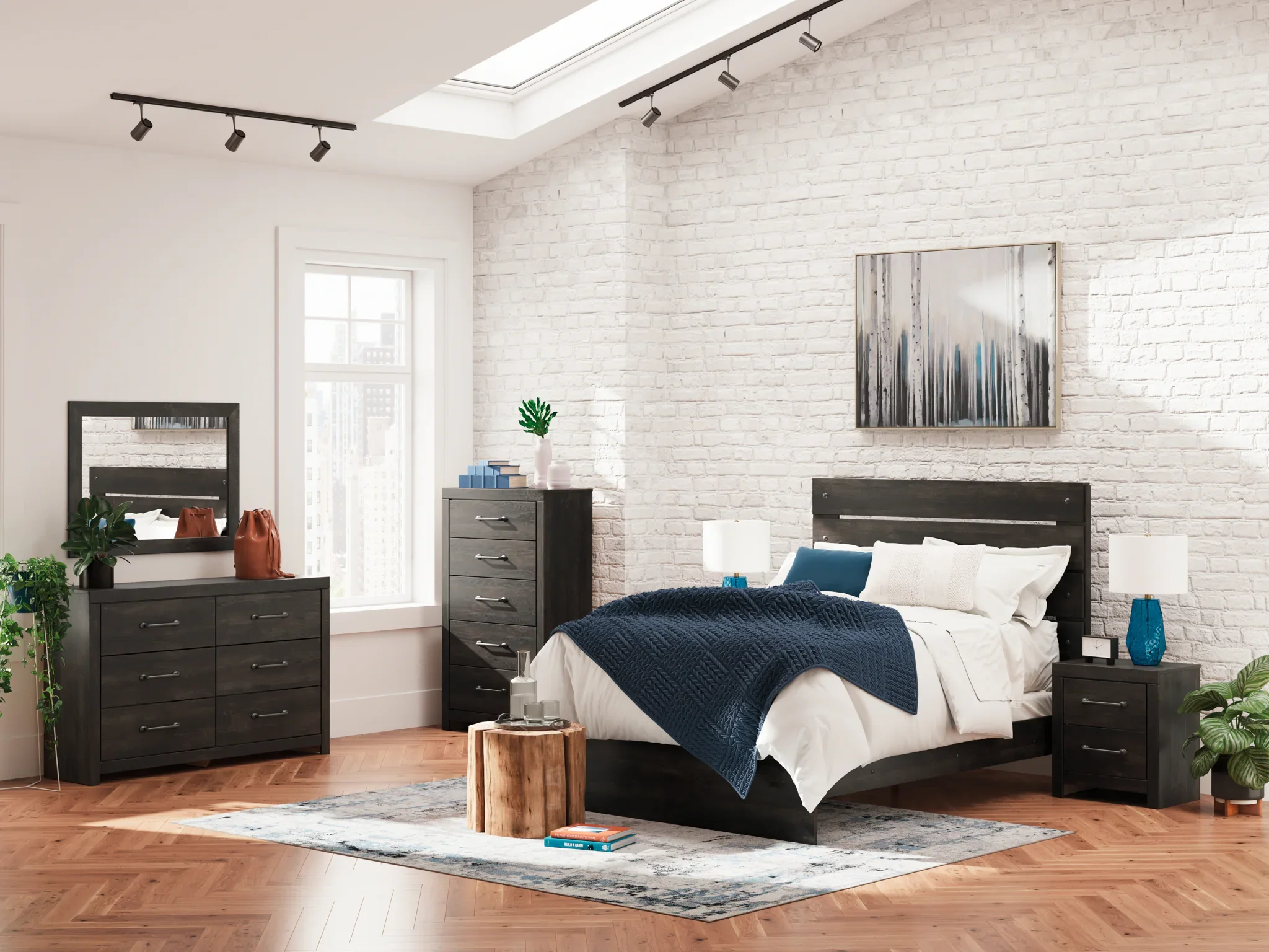 Hollivern - Dark Gray - Queen Panel Bed - Image 9