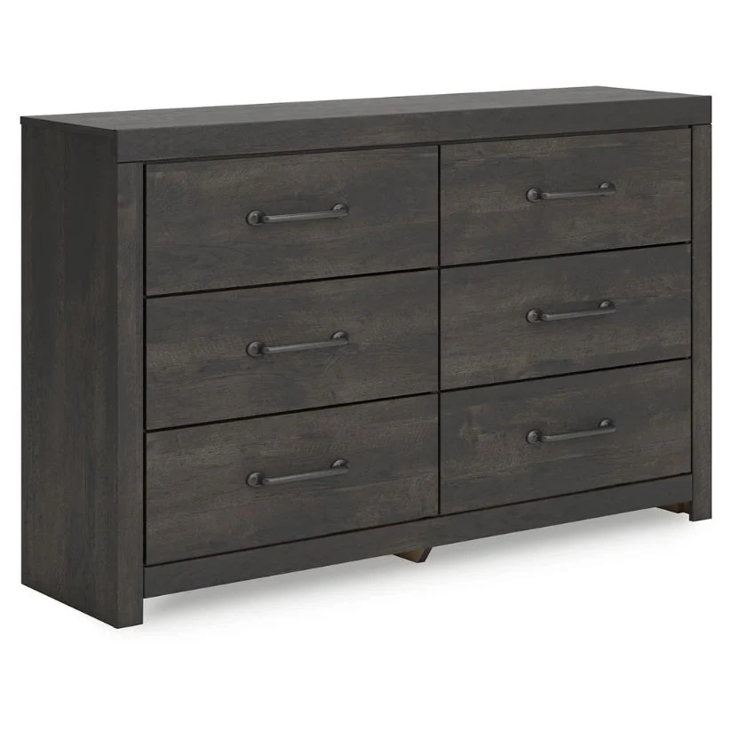 Hollivern - Dark Gray - Six Drawer Dresser