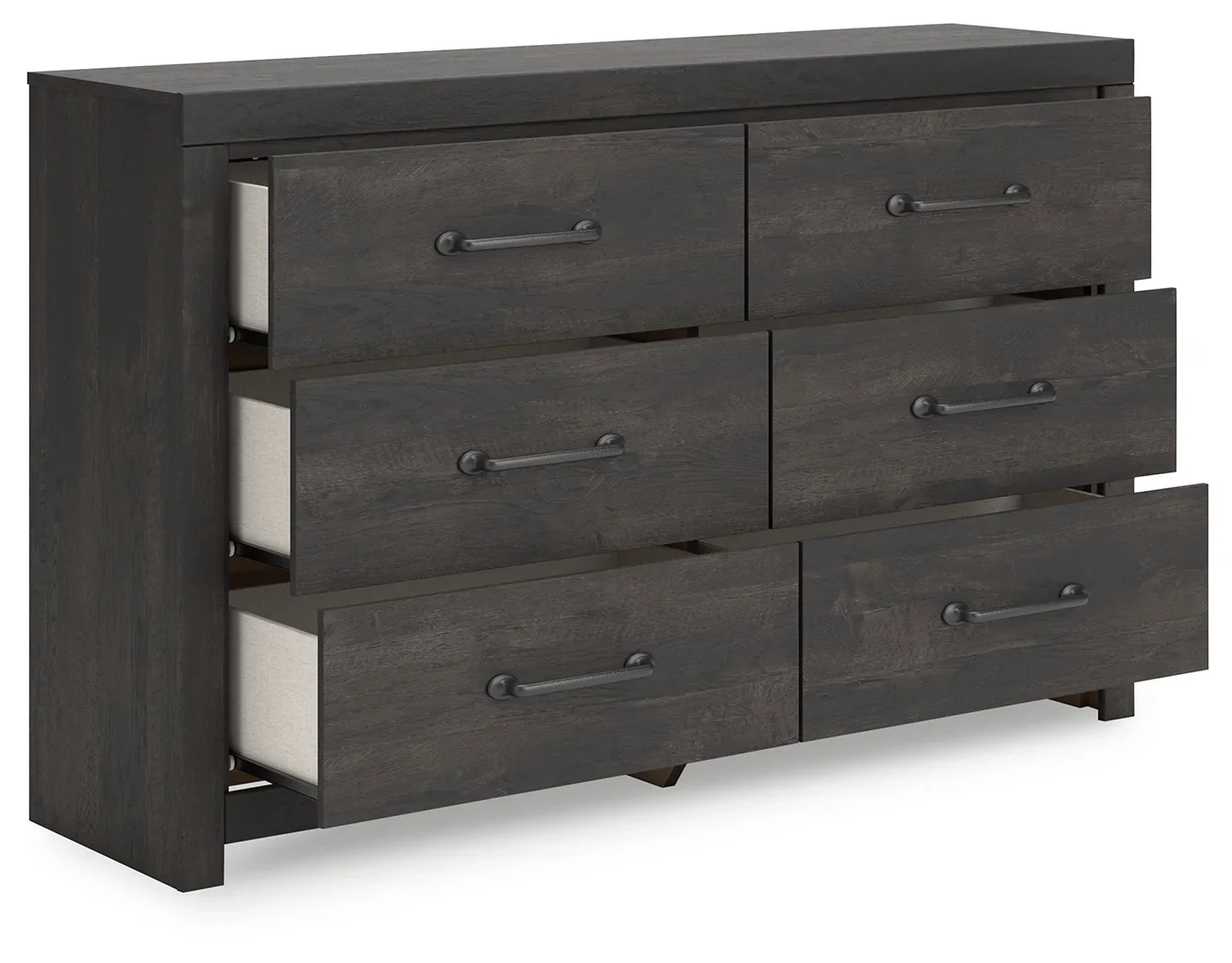 Hollivern - Dark Gray - Six Drawer Dresser - Image 4