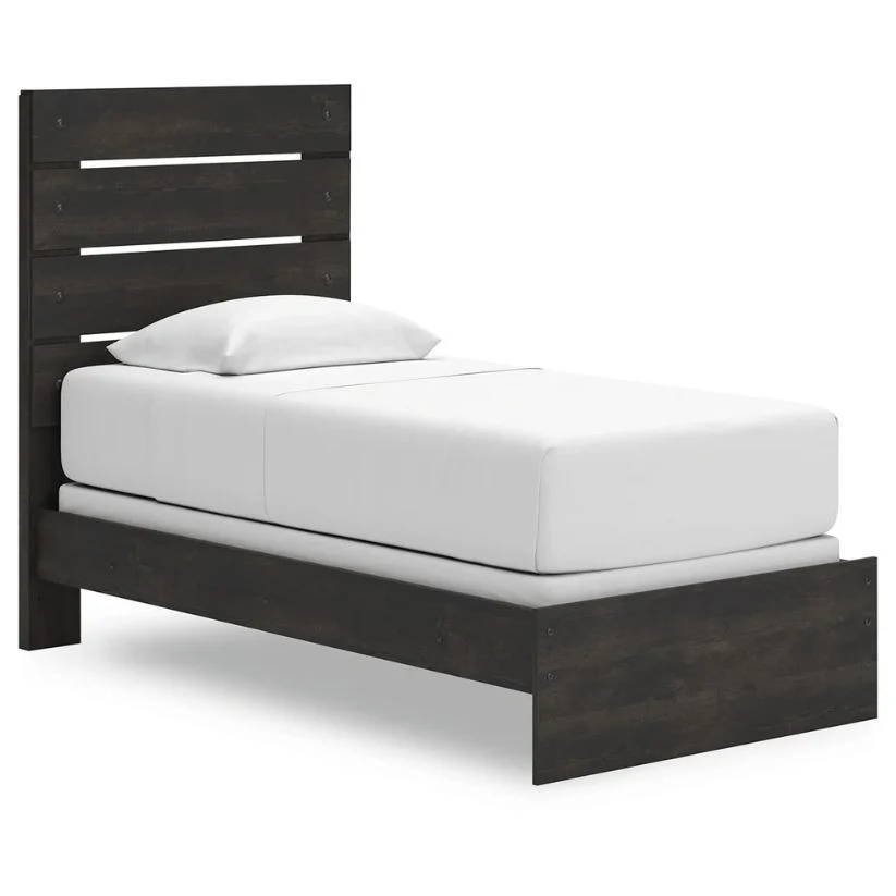 Hollivern - Dark Gray - Twin Panel Bed