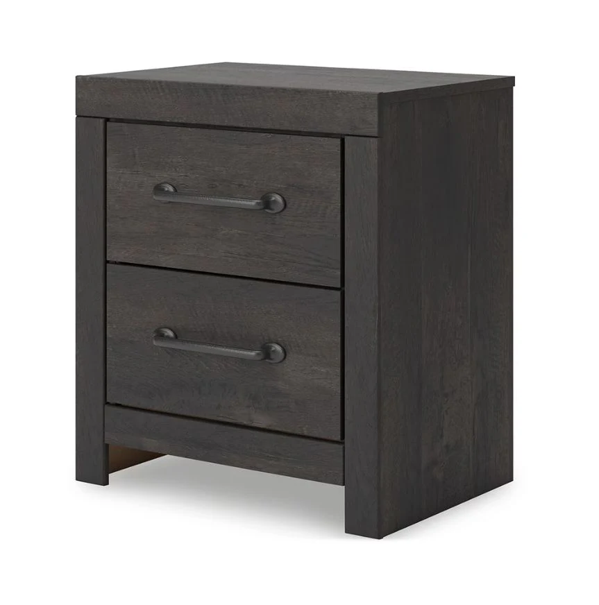 Hollivern - Dark Gray - Two Drawer Night Stand - Image 4