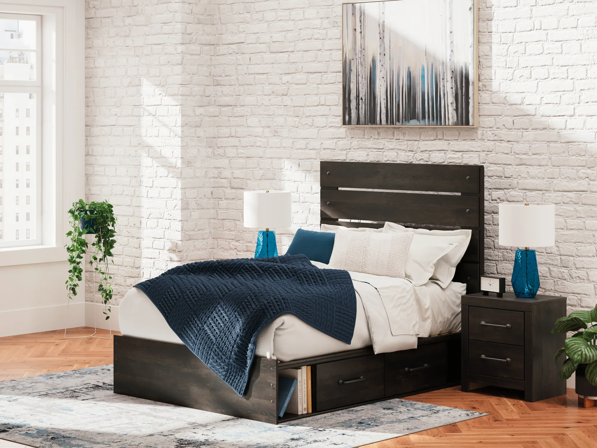 Hollivern - Full Panel Storage Bed - Dark Gray - Image 2