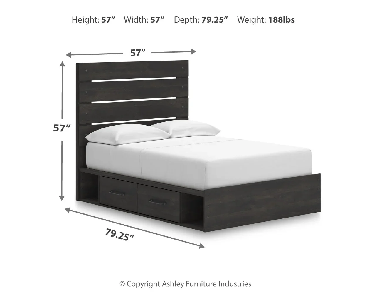Hollivern - Full Panel Storage Bed - Dark Gray - Image 4