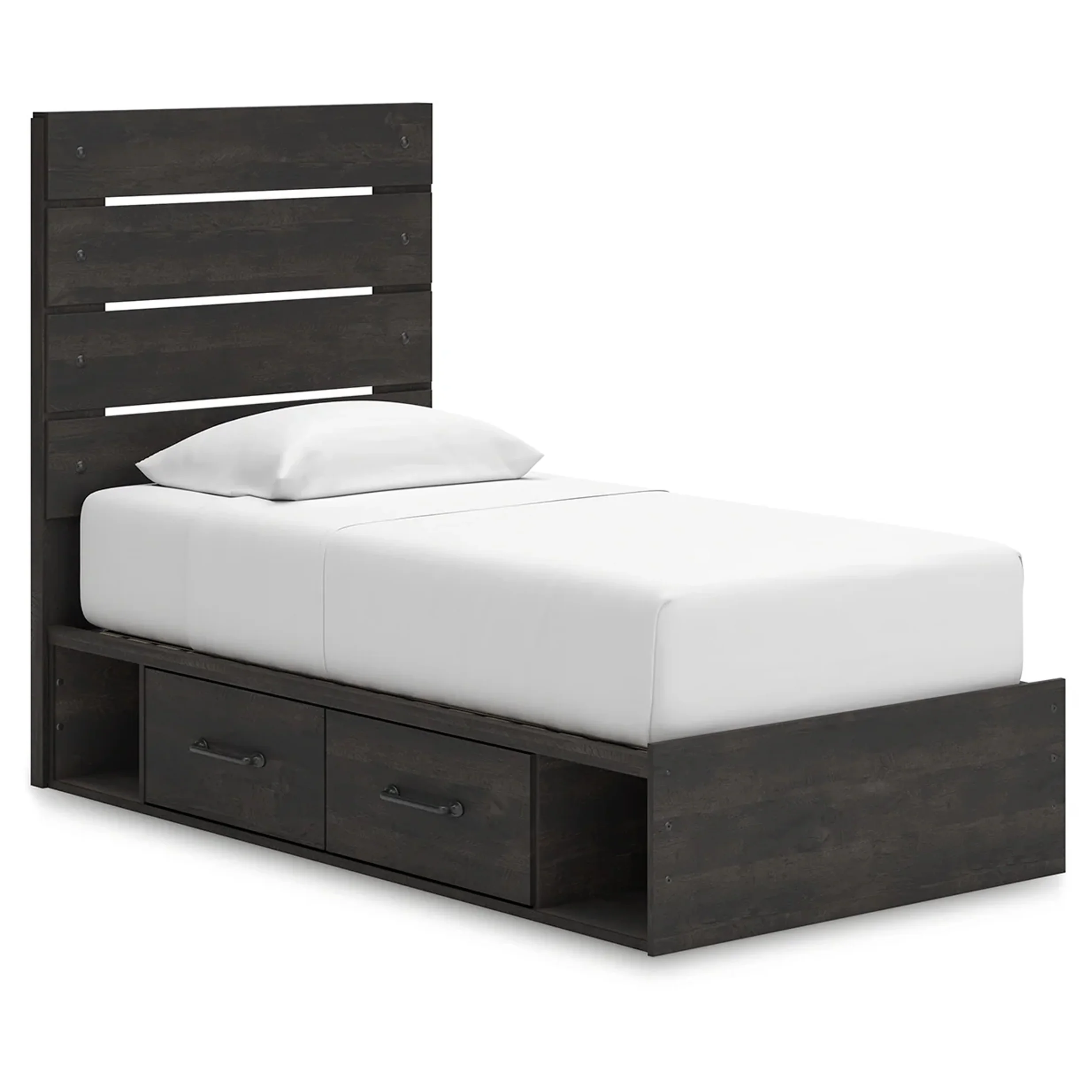 Hollivern - Twin Panel Storage Bed - Dark Gray
