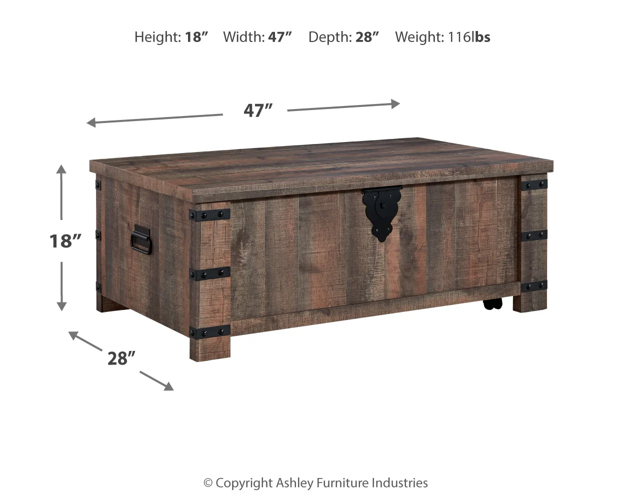 Hollum - Rustic Brown - Lift Top Cocktail Table - Image 6