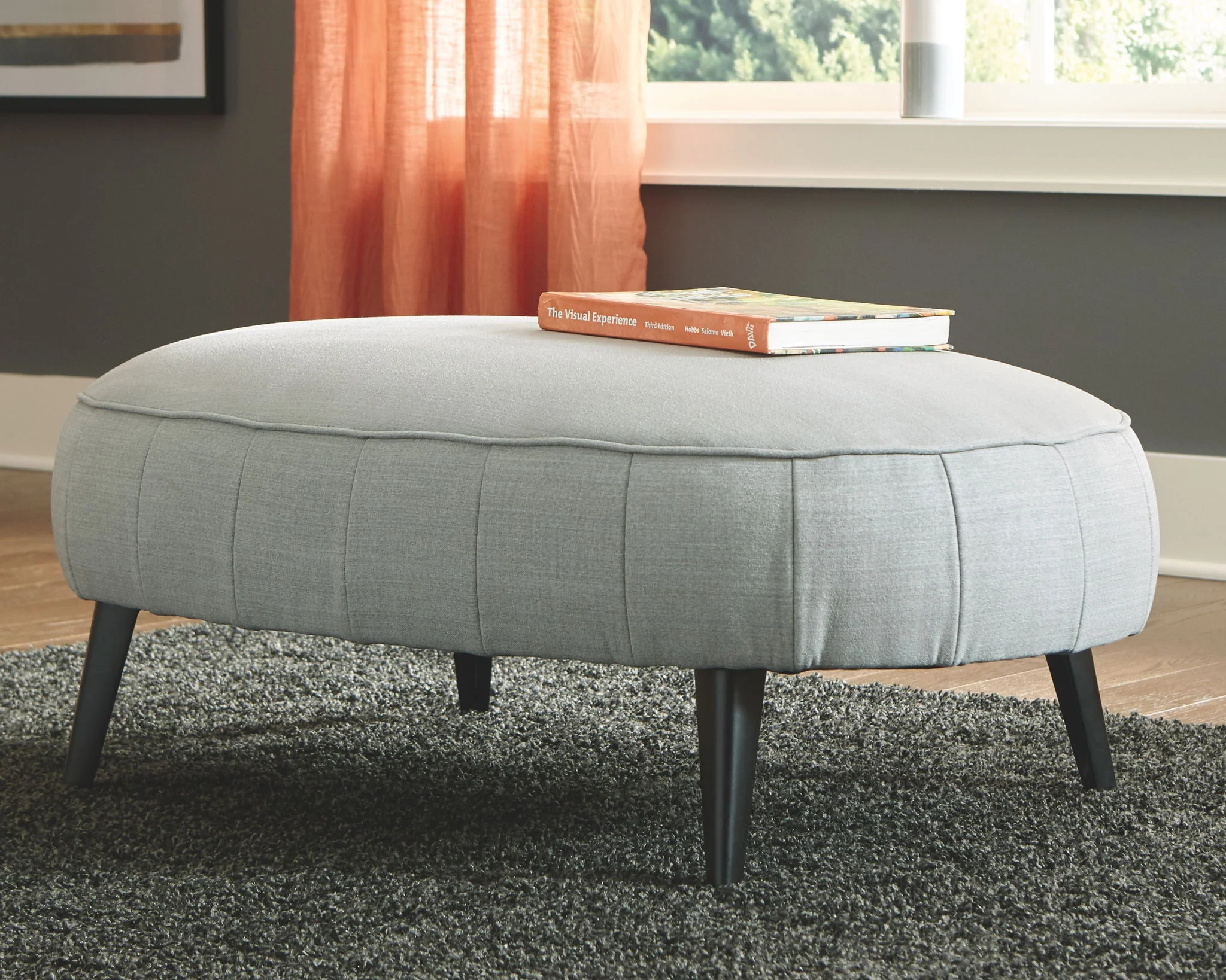 Hollyann - Gray - Oversized Accent Ottoman - Image 2